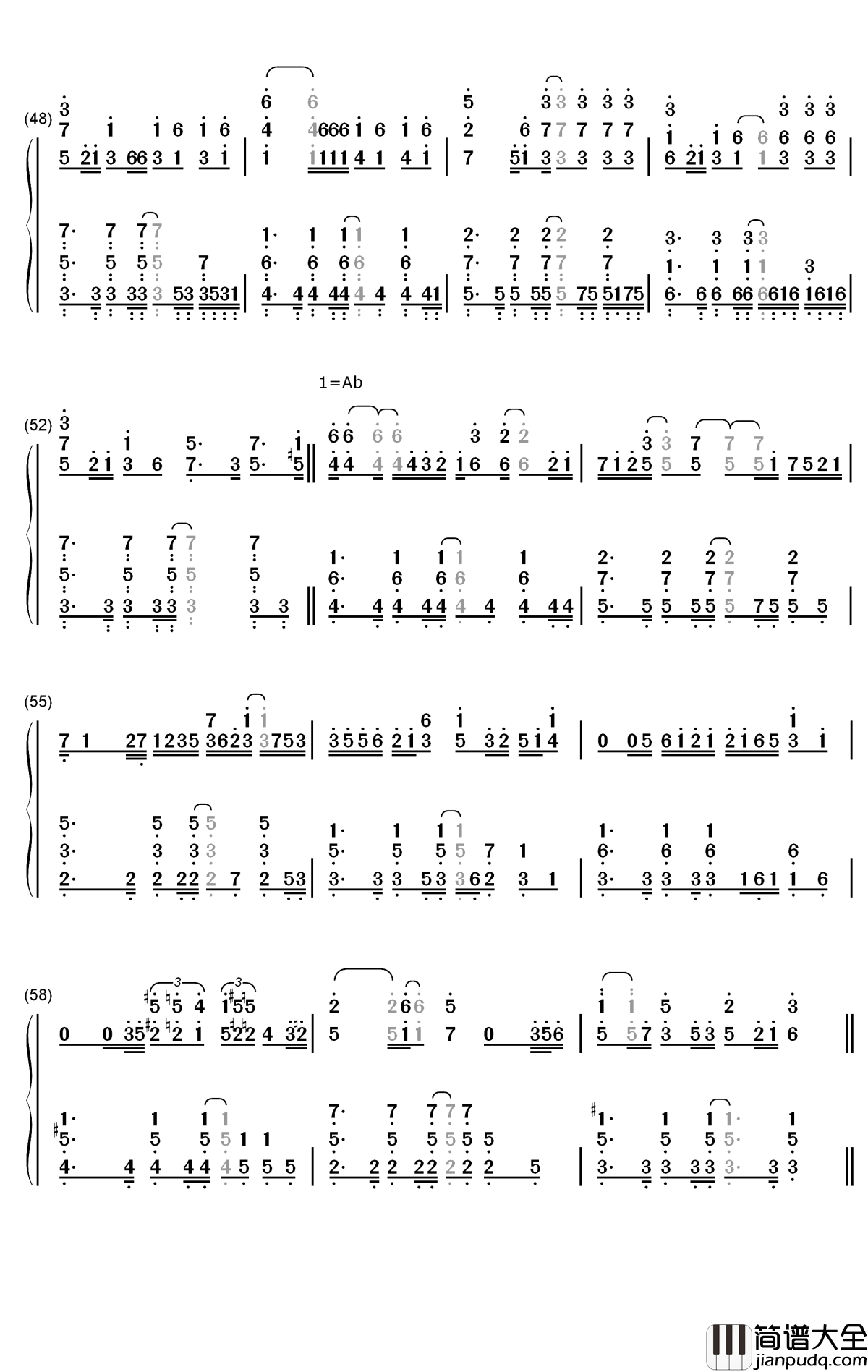 モラトリアム钢琴简谱_数字双手_Omoinotake