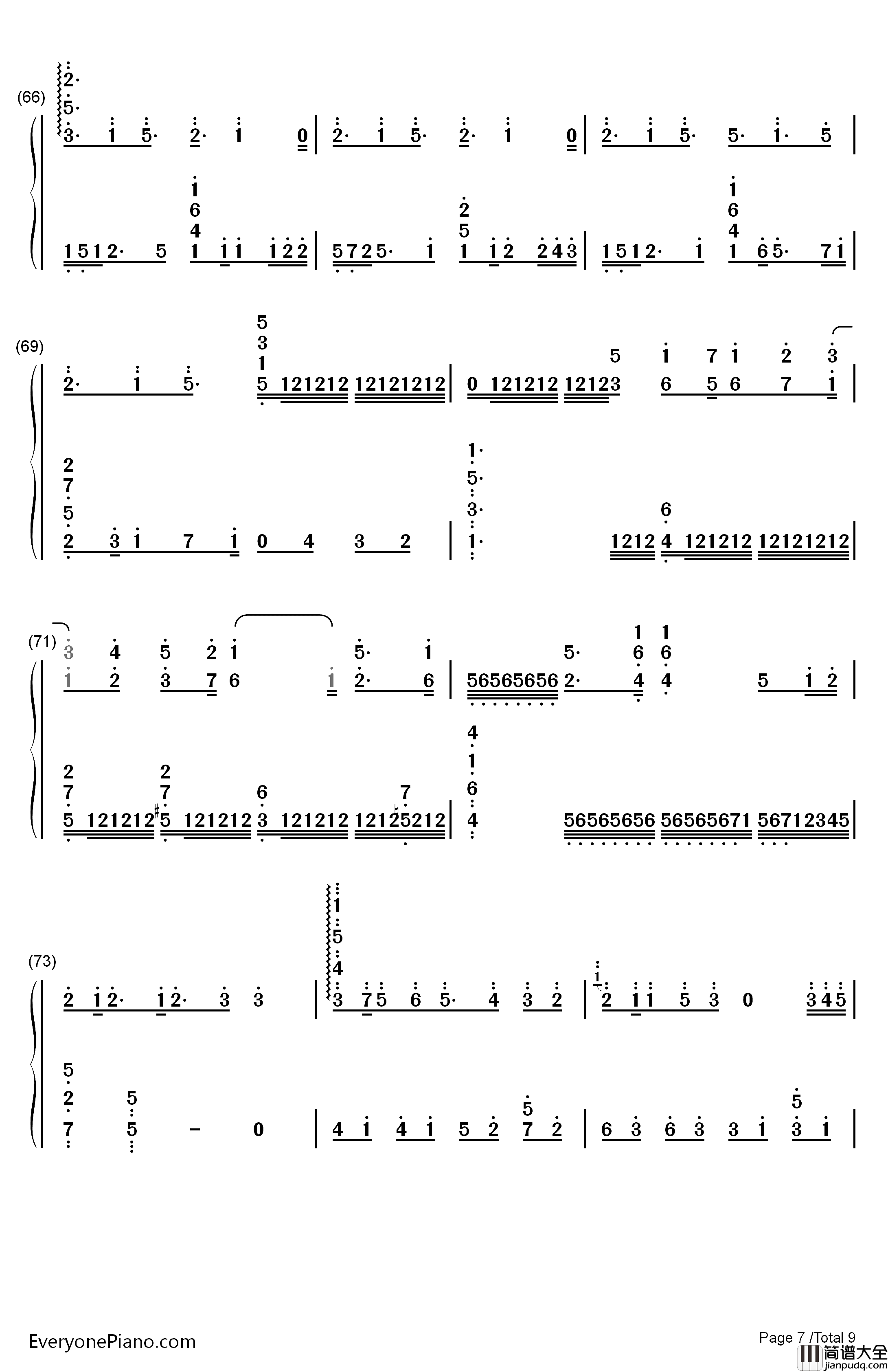 三色绘恋钢琴简谱_数字双手_Project_Lights