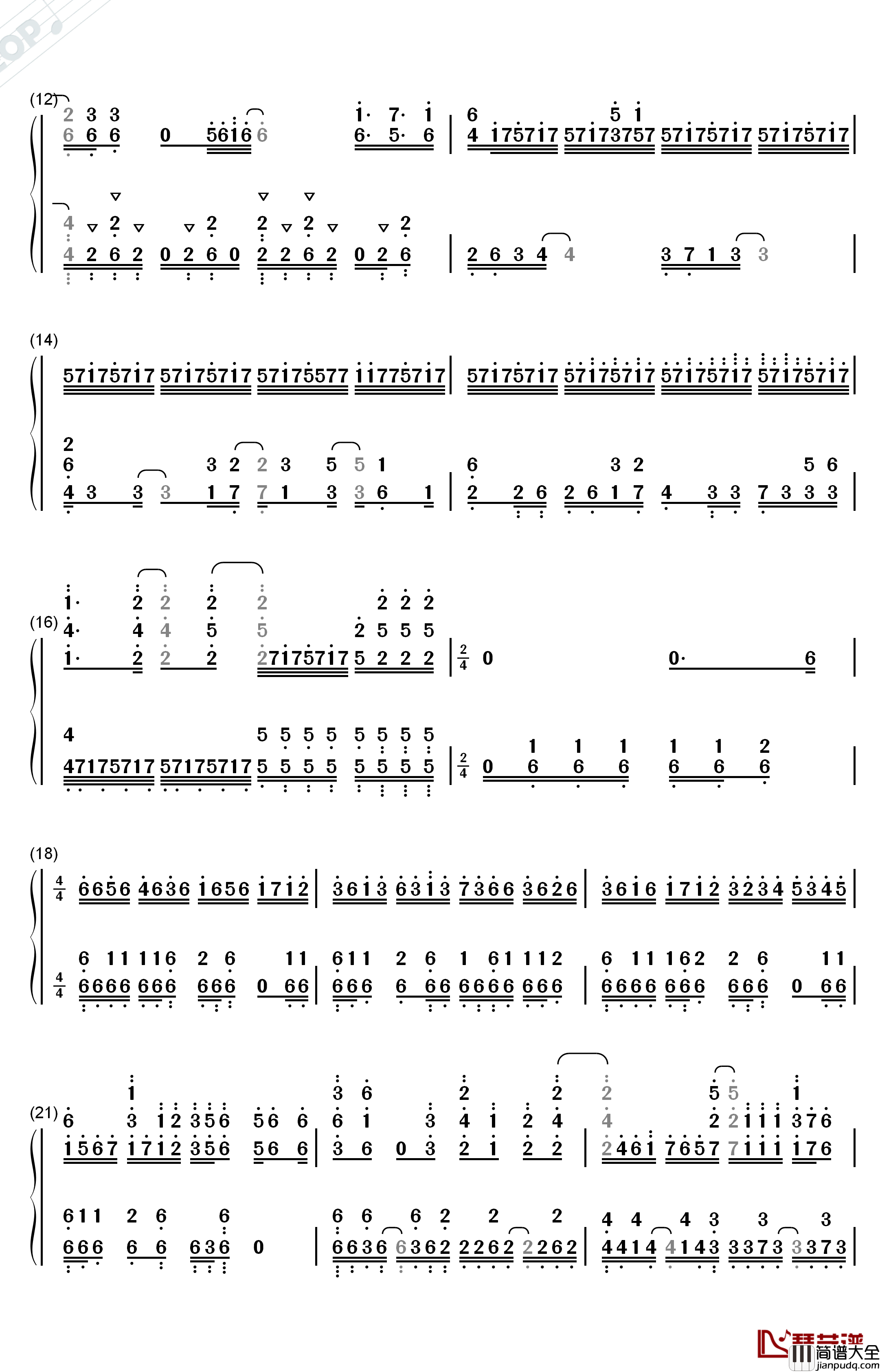 FLARE钢琴简谱_数字双手_Void_Chords_LIO