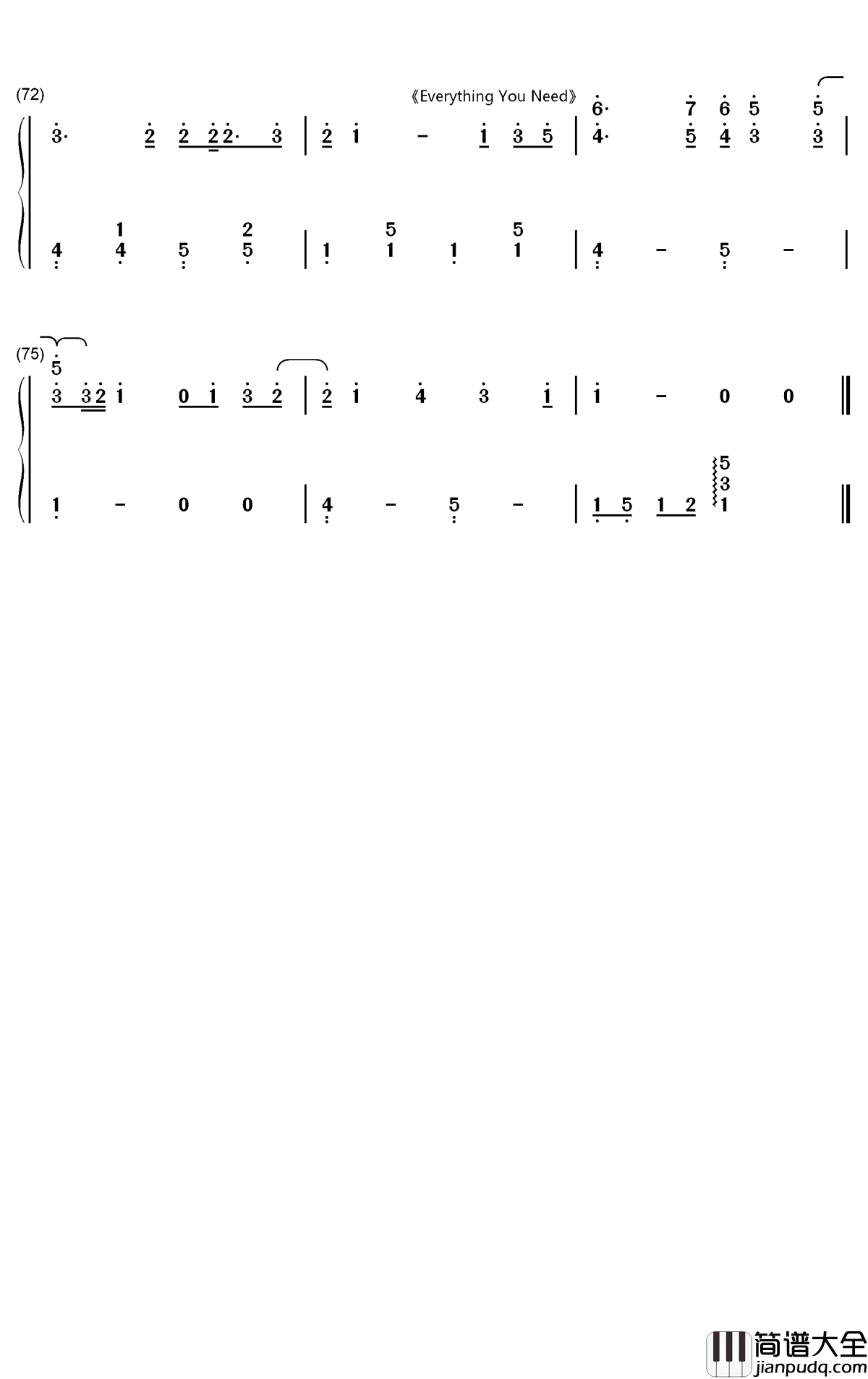 2019无敌大串烧钢琴简谱_数字双手_汽水小弟