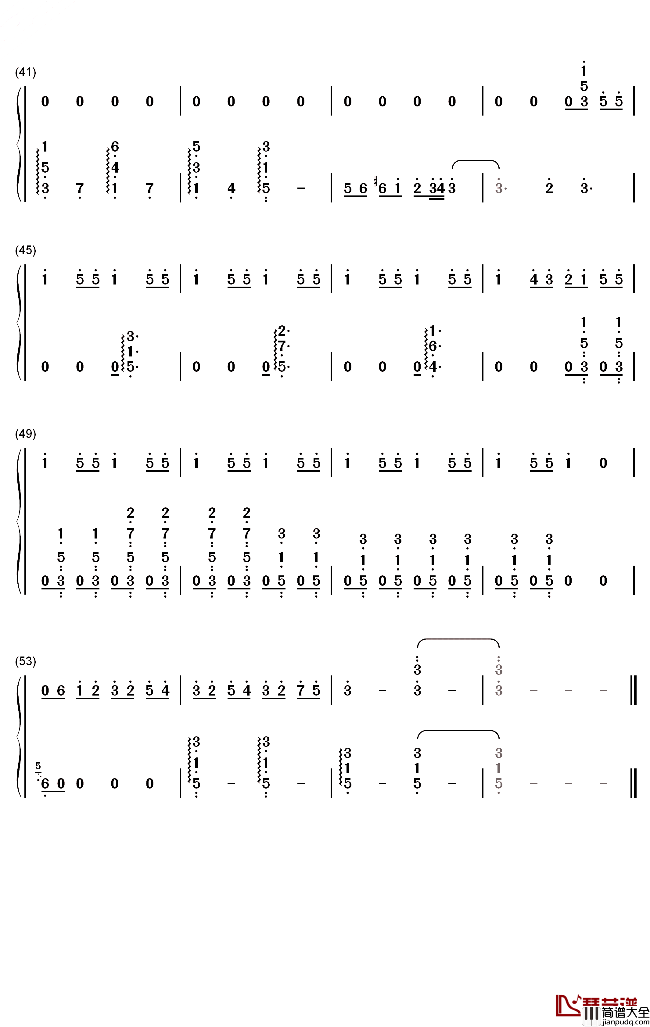 ニリンソウ钢琴简谱_数字双手_細井聡司