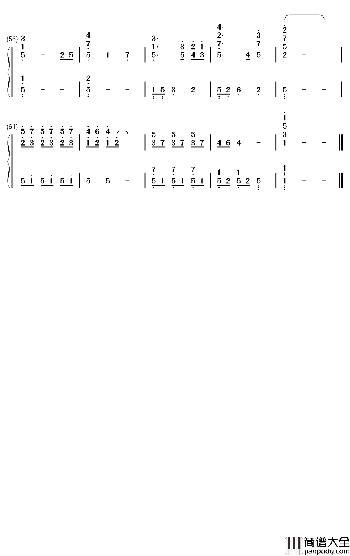 The_Song_for_My_Brother钢琴简谱_数字双手_南惠胜_高恩静