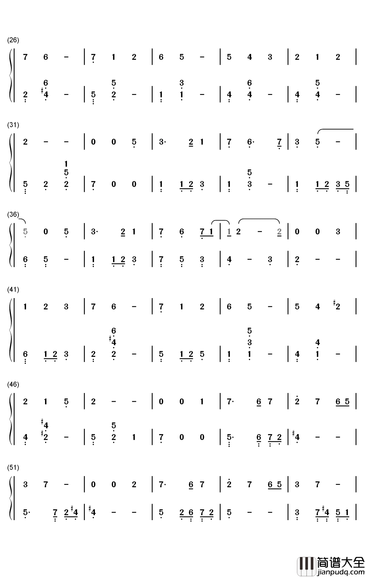 满足钢琴简谱_数字双手_肖战