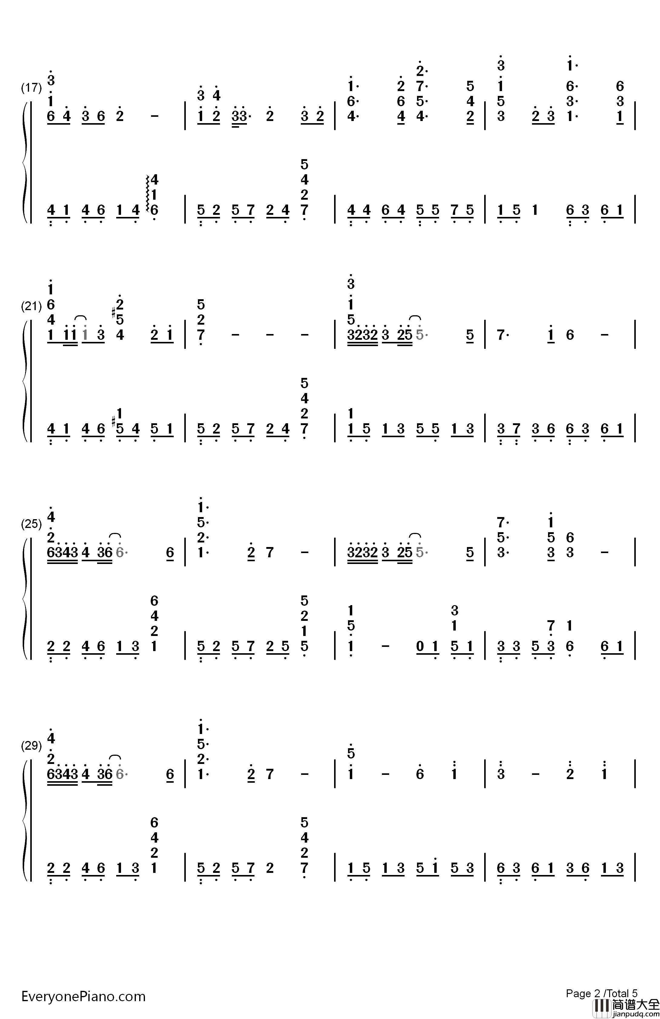 情人钢琴简谱_数字双手_Beyond