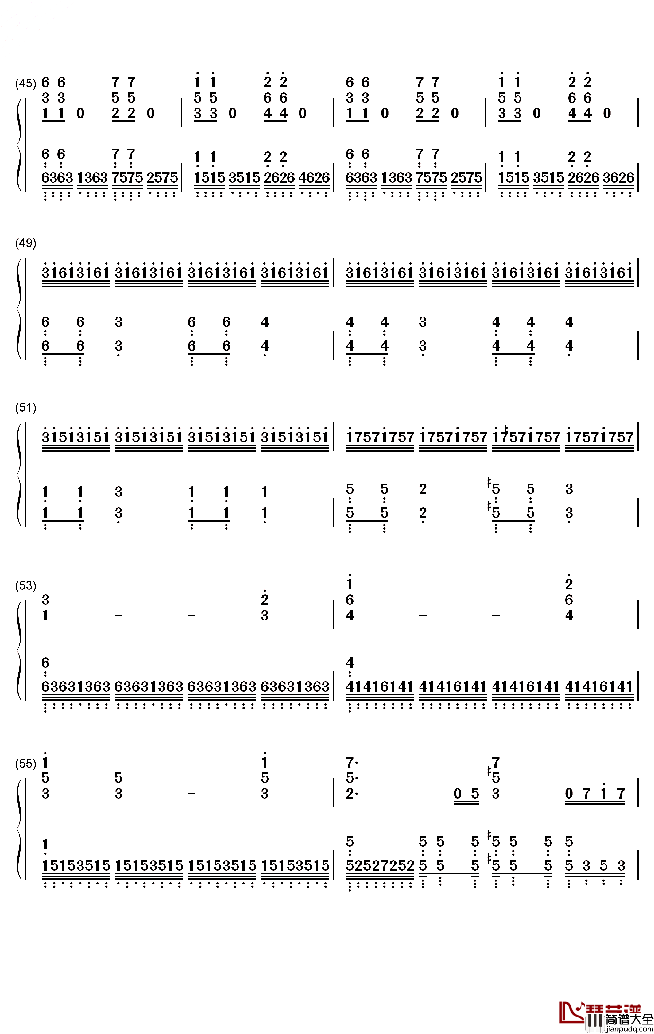 寂寞星球的玫瑰钢琴简谱_数字双手_邓紫棋