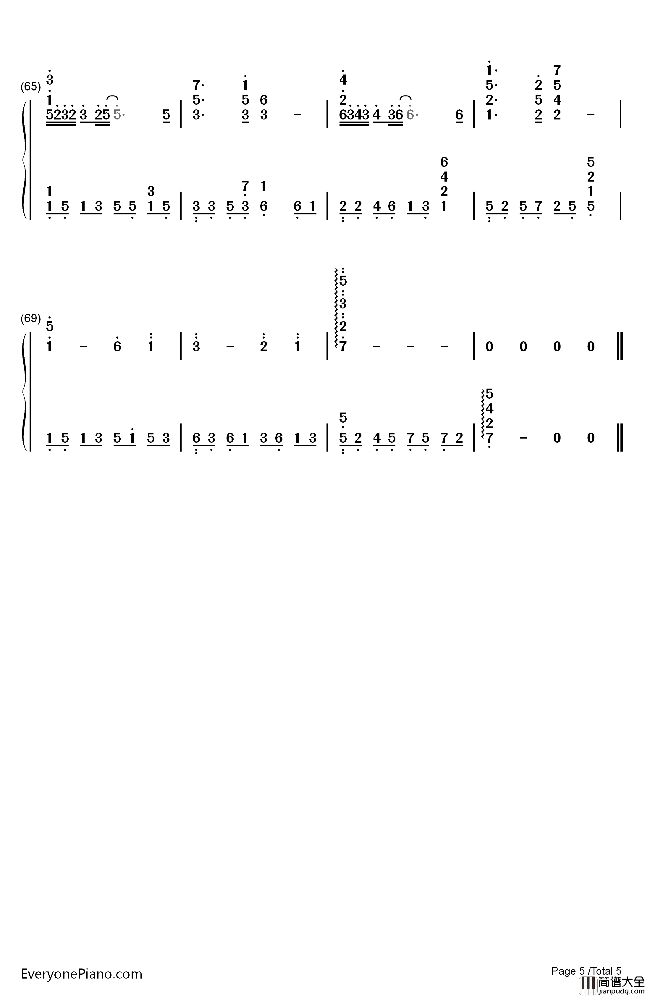 情人钢琴简谱_数字双手_Beyond