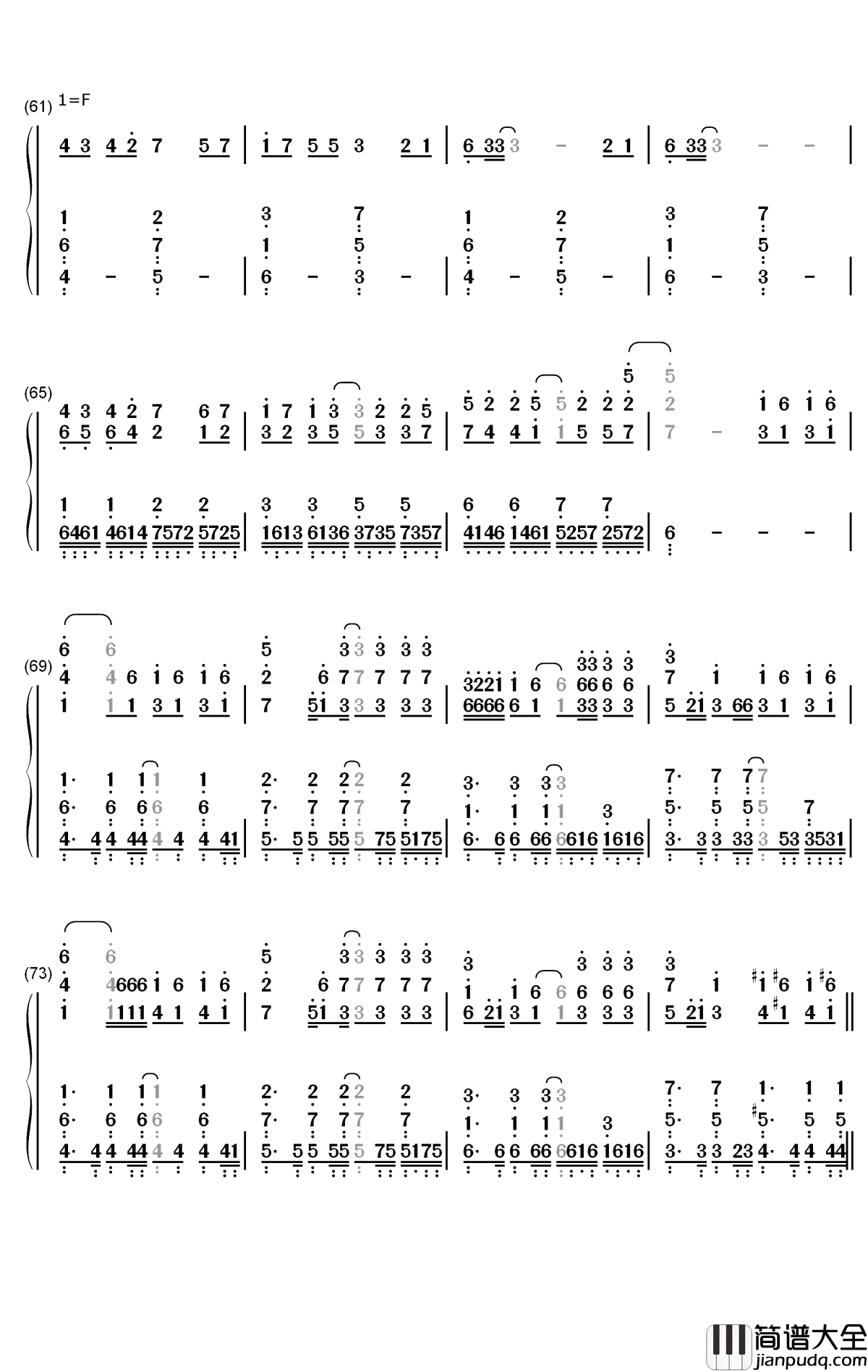 モラトリアム钢琴简谱_数字双手_Omoinotake