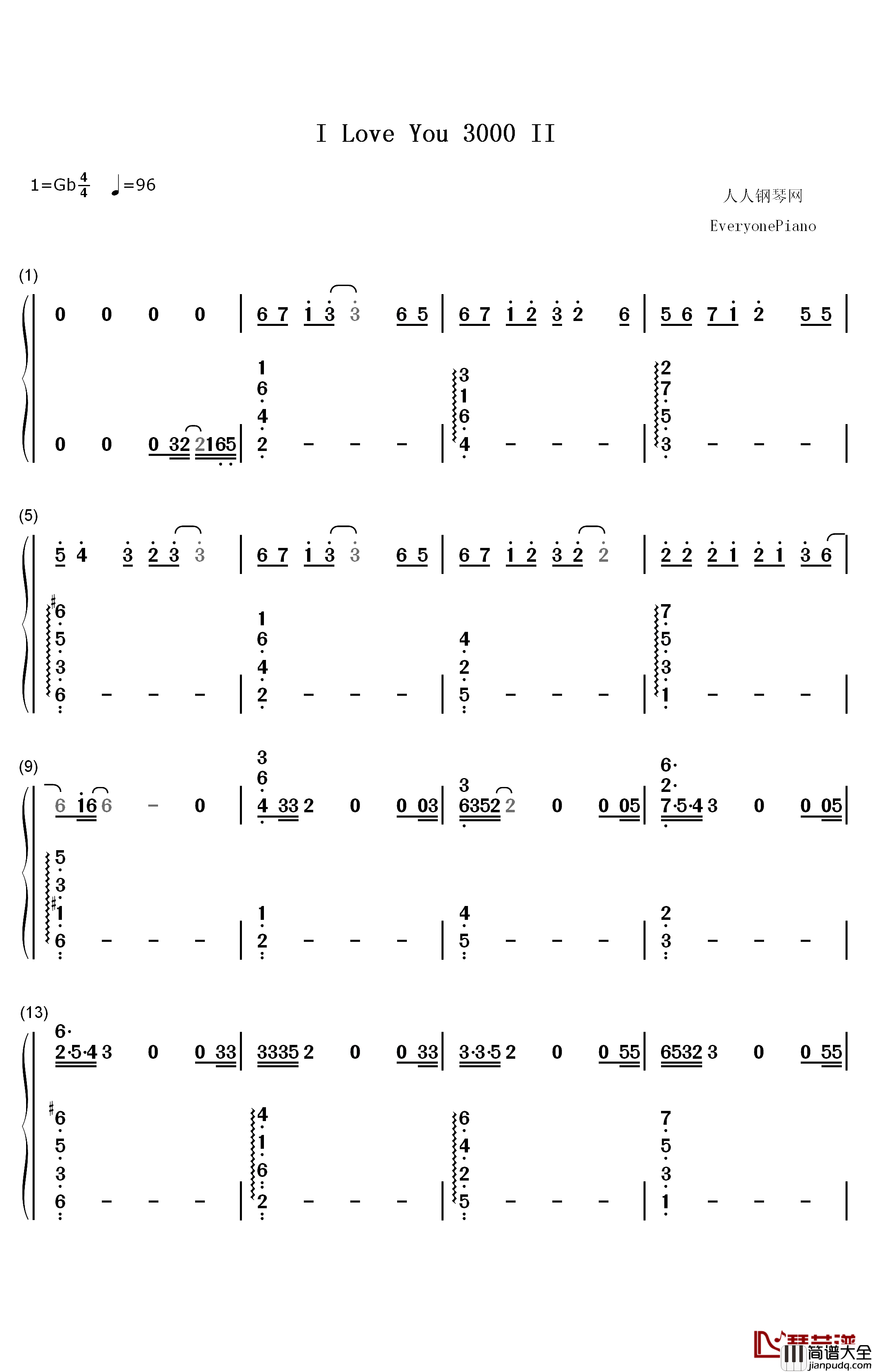 I_Love_You_3000_II钢琴简谱_数字双手_88rising_Stephanie_Poetri_王嘉尔