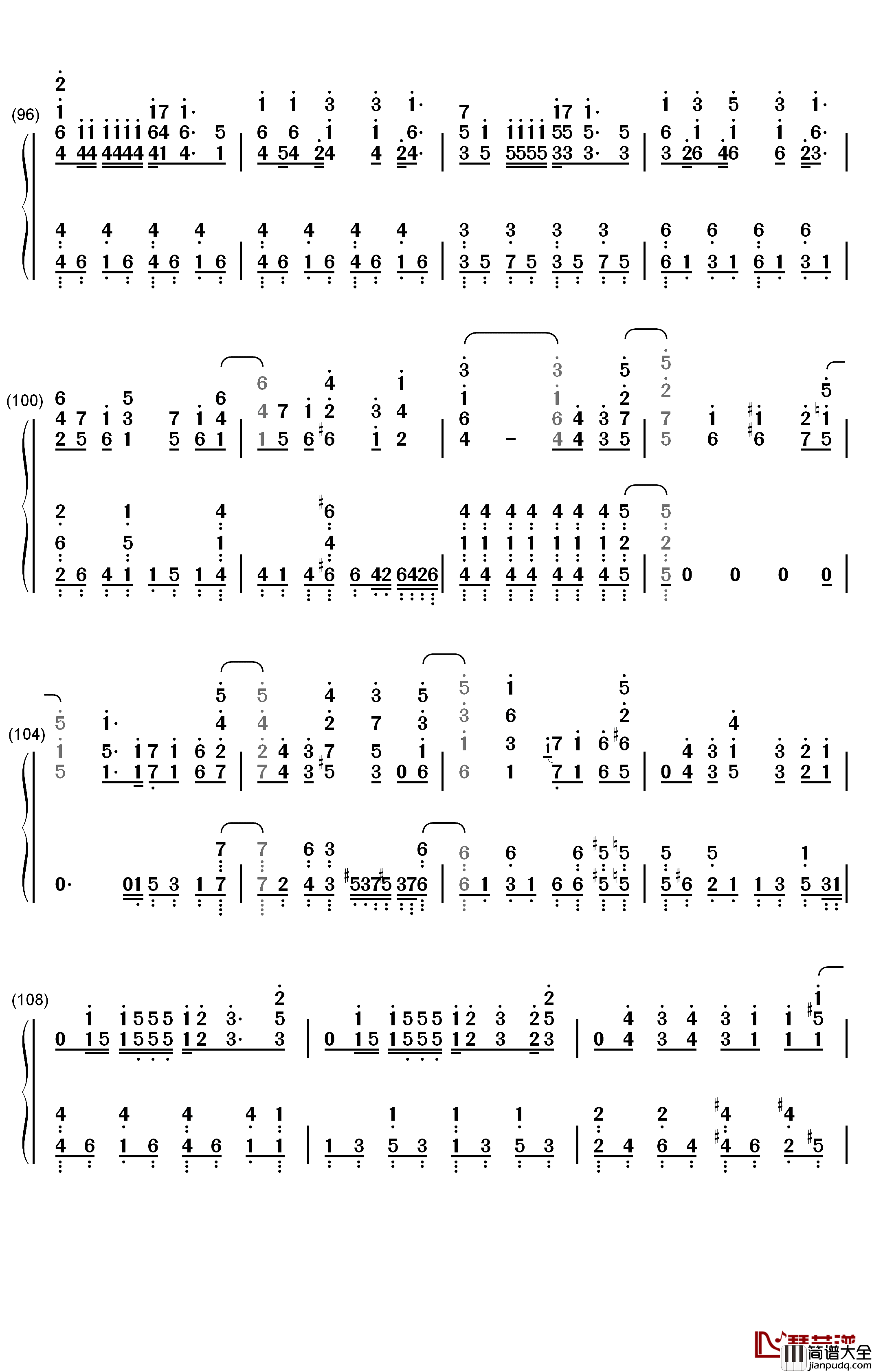 パパパ钢琴简谱_数字双手_齐藤朱夏