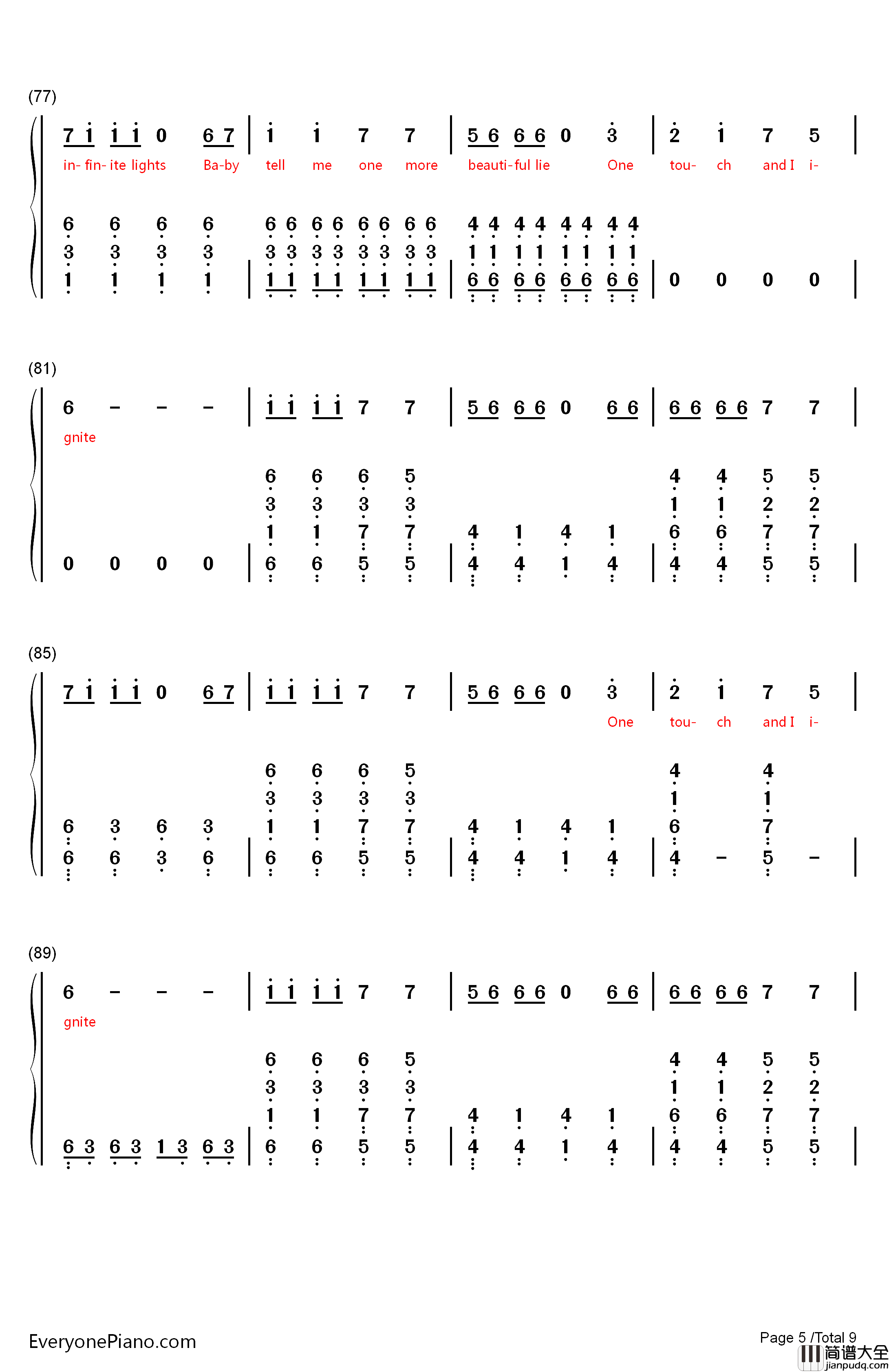 Ignite钢琴简谱_数字双手_Alan_Walker