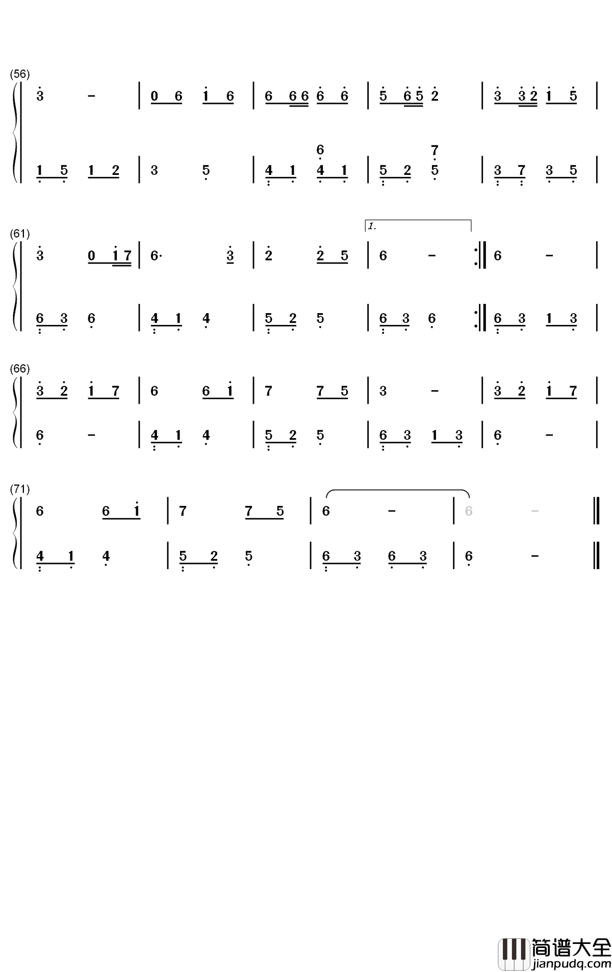 百花香钢琴简谱_数字双手_魏新雨