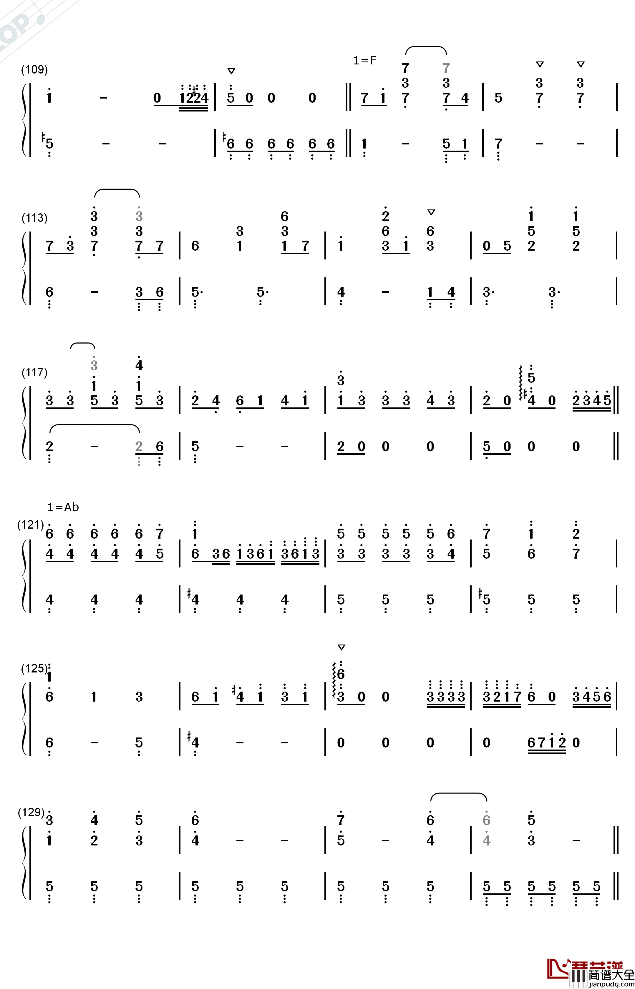 空と風と恋のワルツ钢琴简谱_数字双手_津田美波