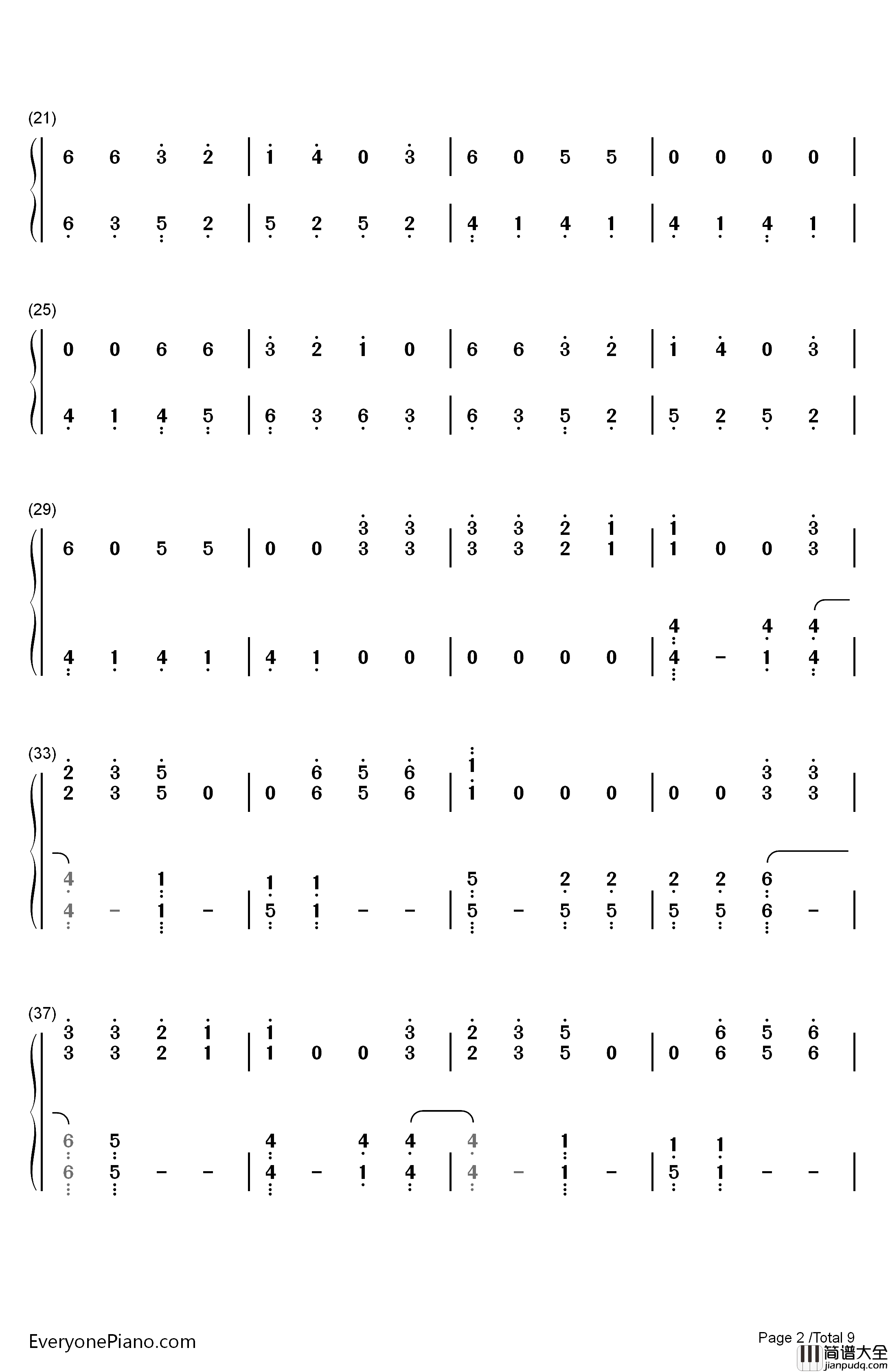 Dangerously钢琴简谱_数字双手_Charlie_Puth