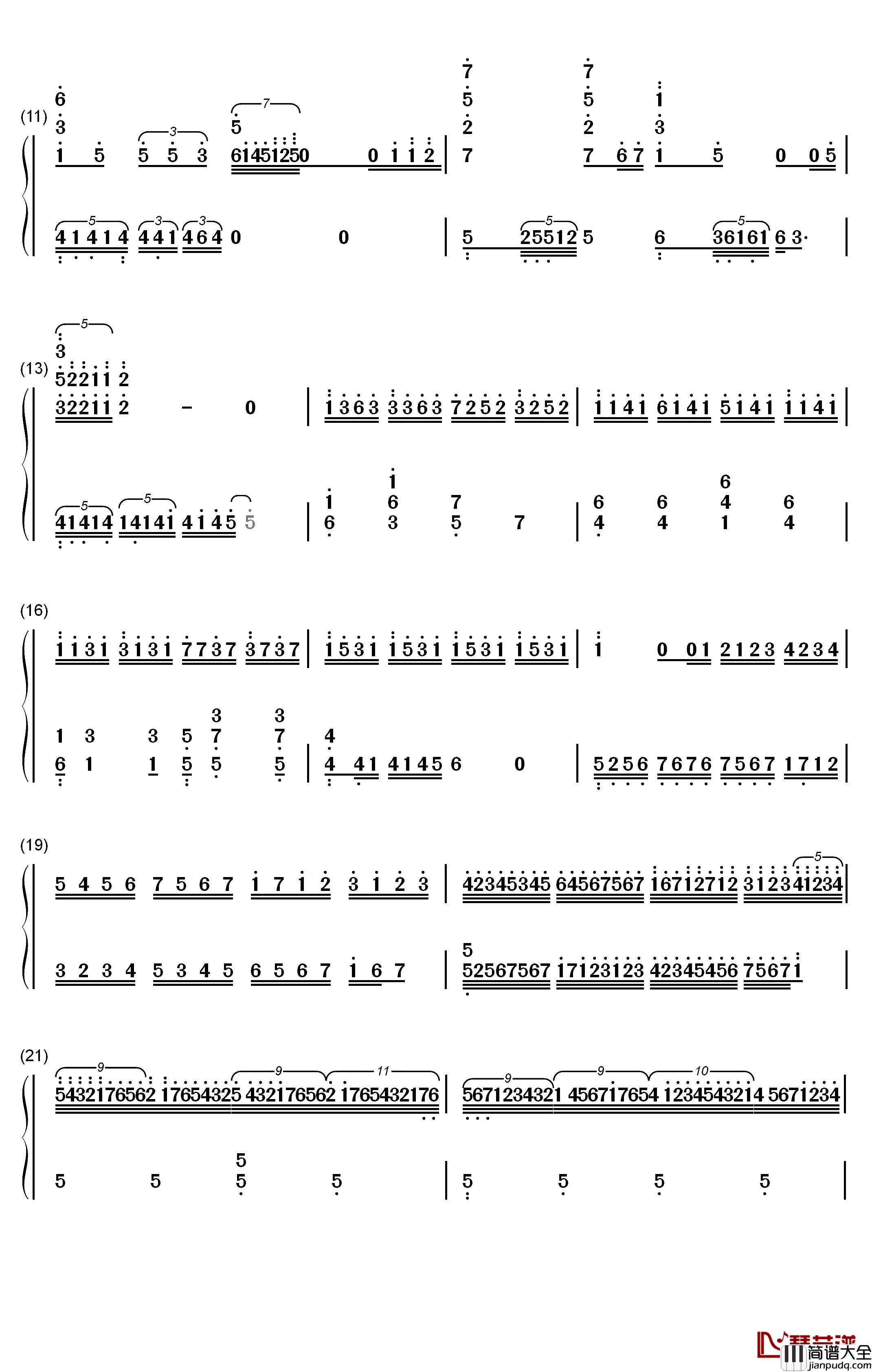 World_End钢琴简谱_数字双手_FLOW