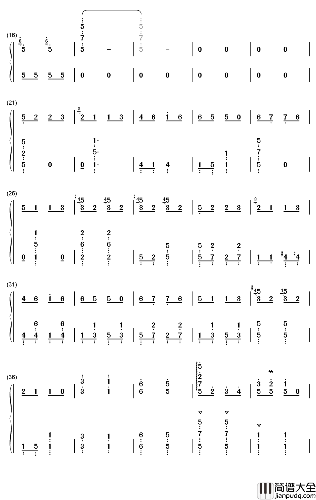 康康舞曲钢琴简谱_数字双手_雅克·奥芬巴赫