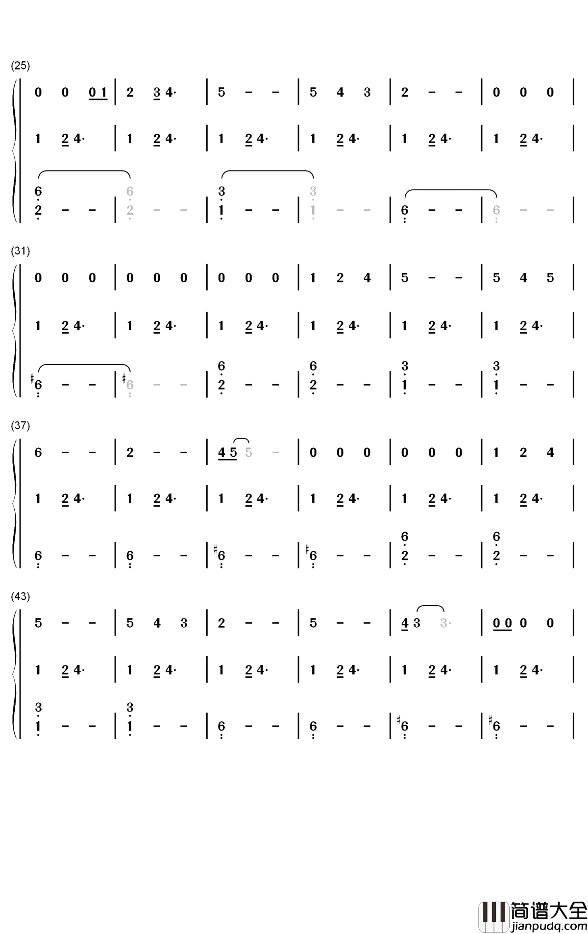 Lover_of_Mine钢琴简谱_数字双手_5_Seconds_of_Summer