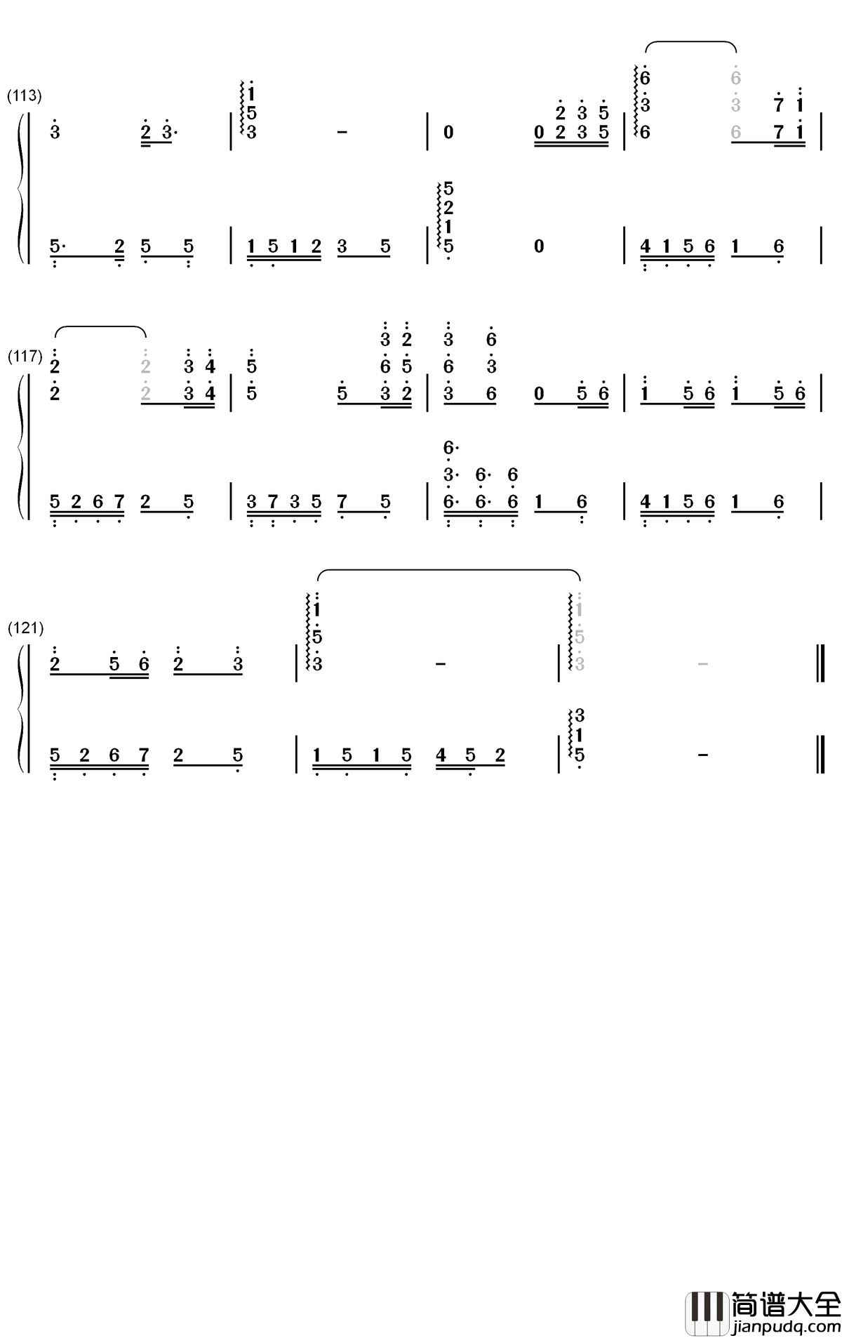 繁华唱遍钢琴简谱_数字双手_乐正绫