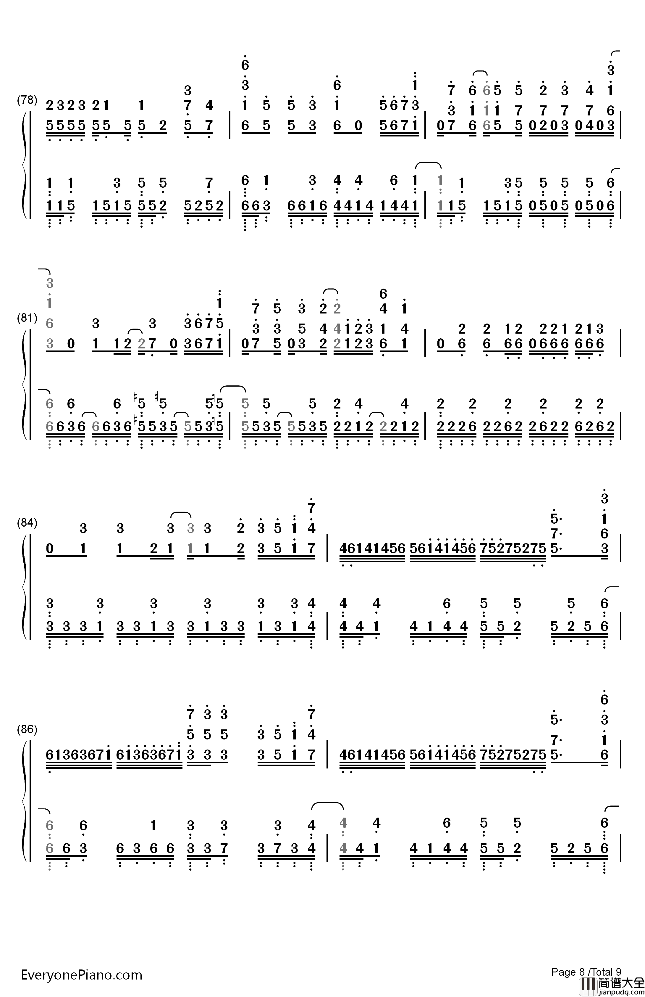 ADAMAS钢琴简谱_数字双手_LiSA