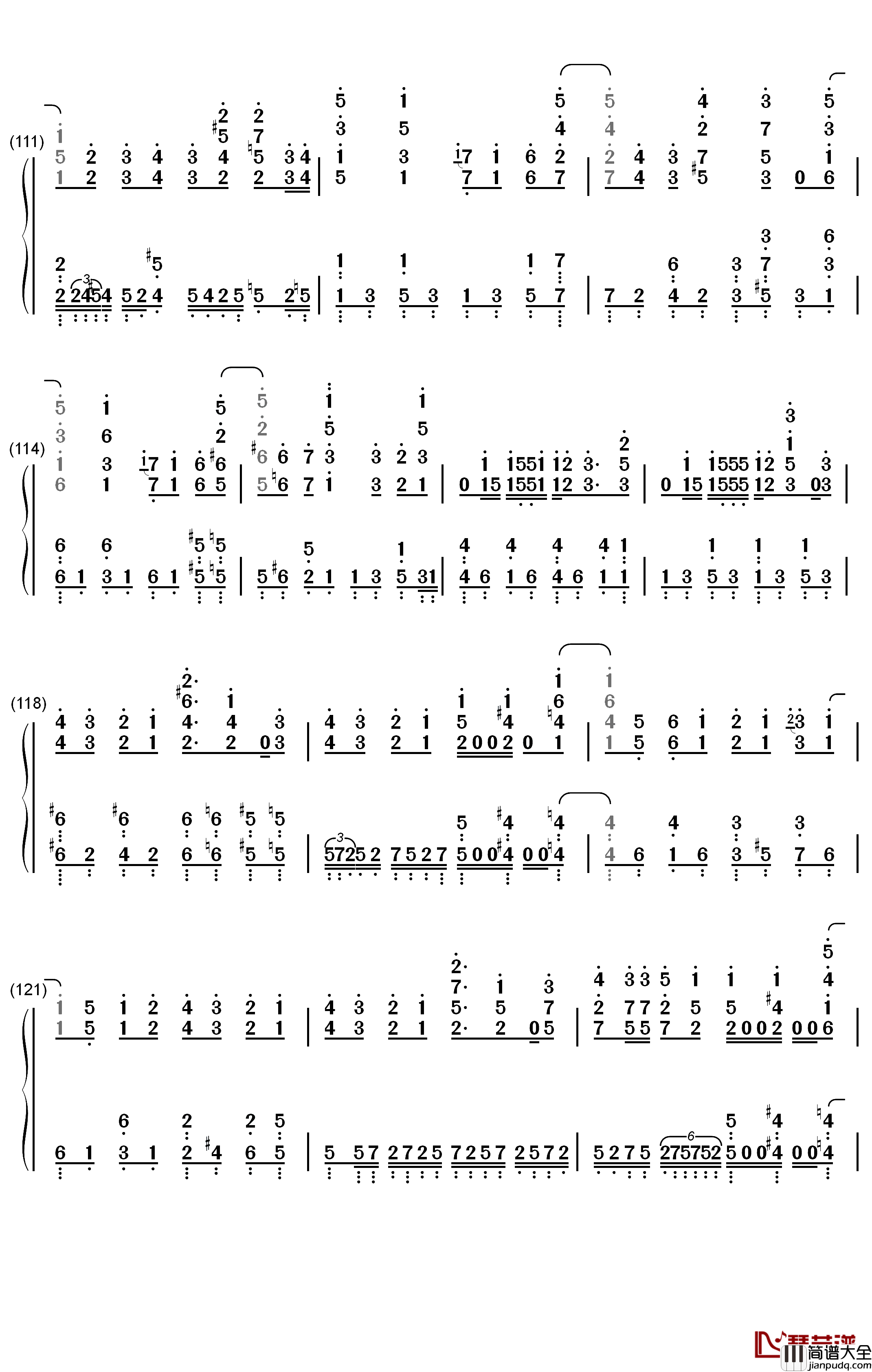 パパパ钢琴简谱_数字双手_齐藤朱夏