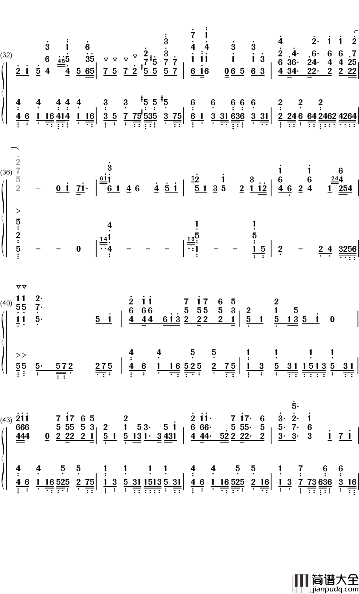 光の道標钢琴简谱_数字双手_鹿乃