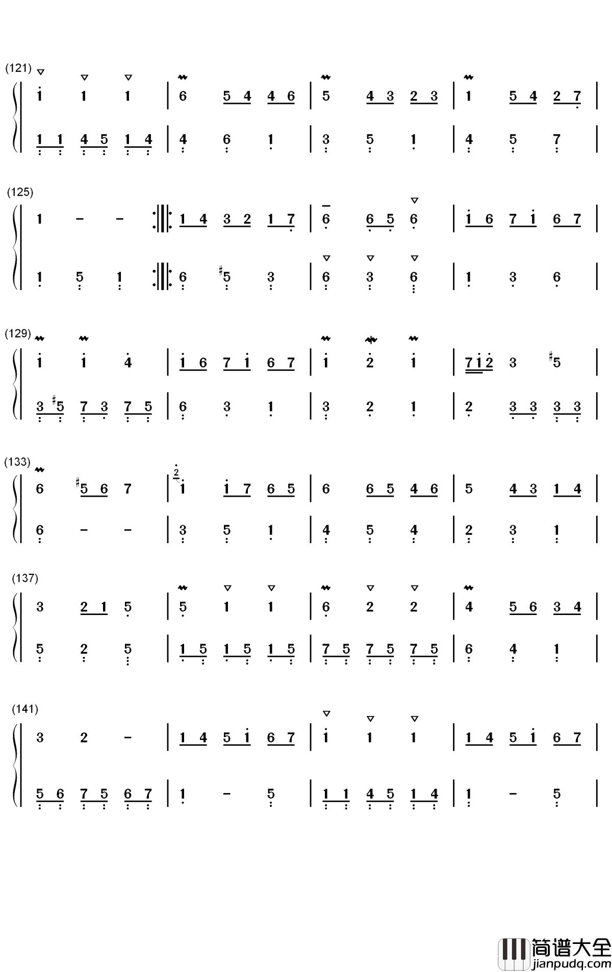 木毛组曲钢琴简谱_数字双手_IDW哒