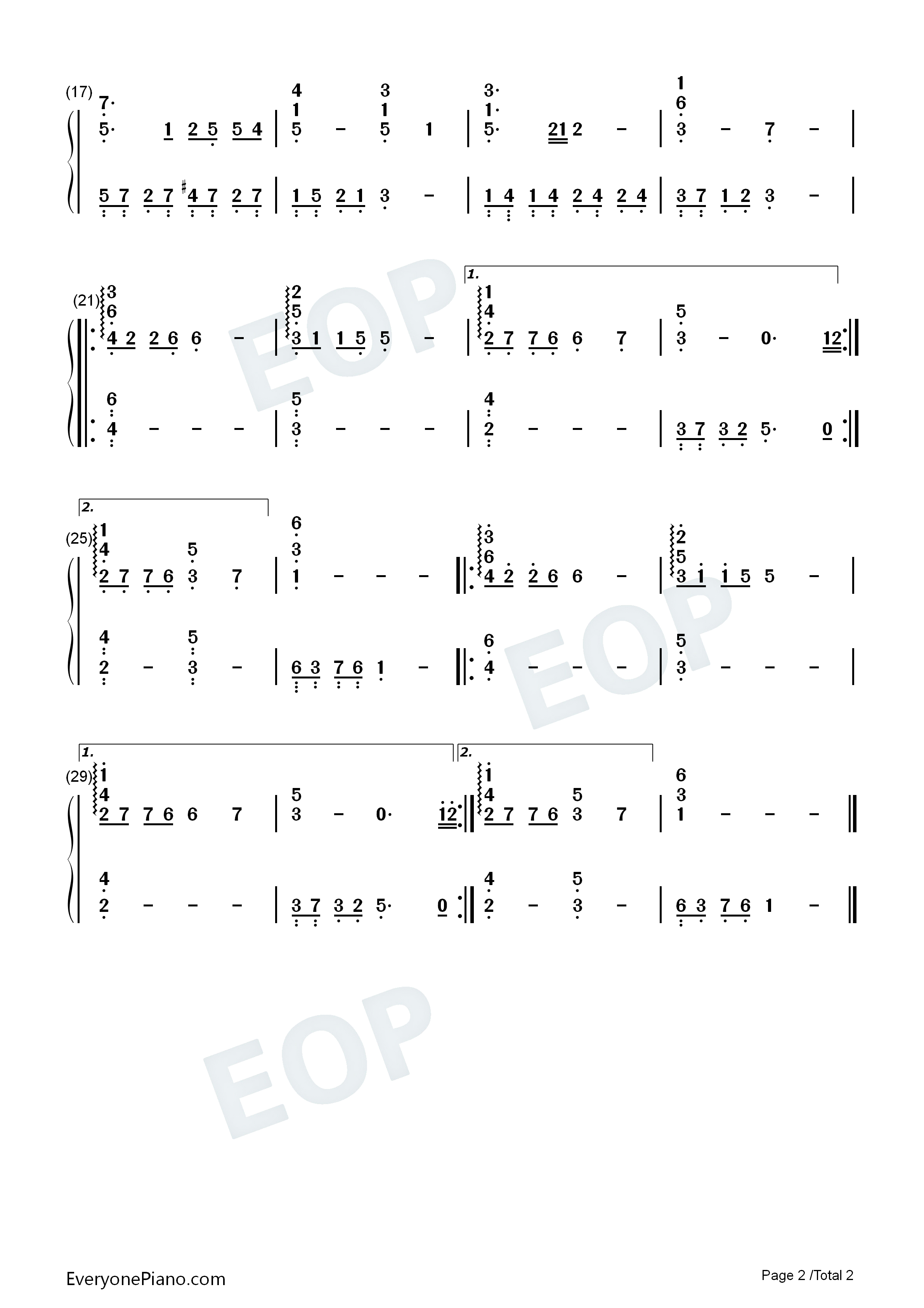 ひとりにしないで钢琴简谱_AIC_ASTA演唱