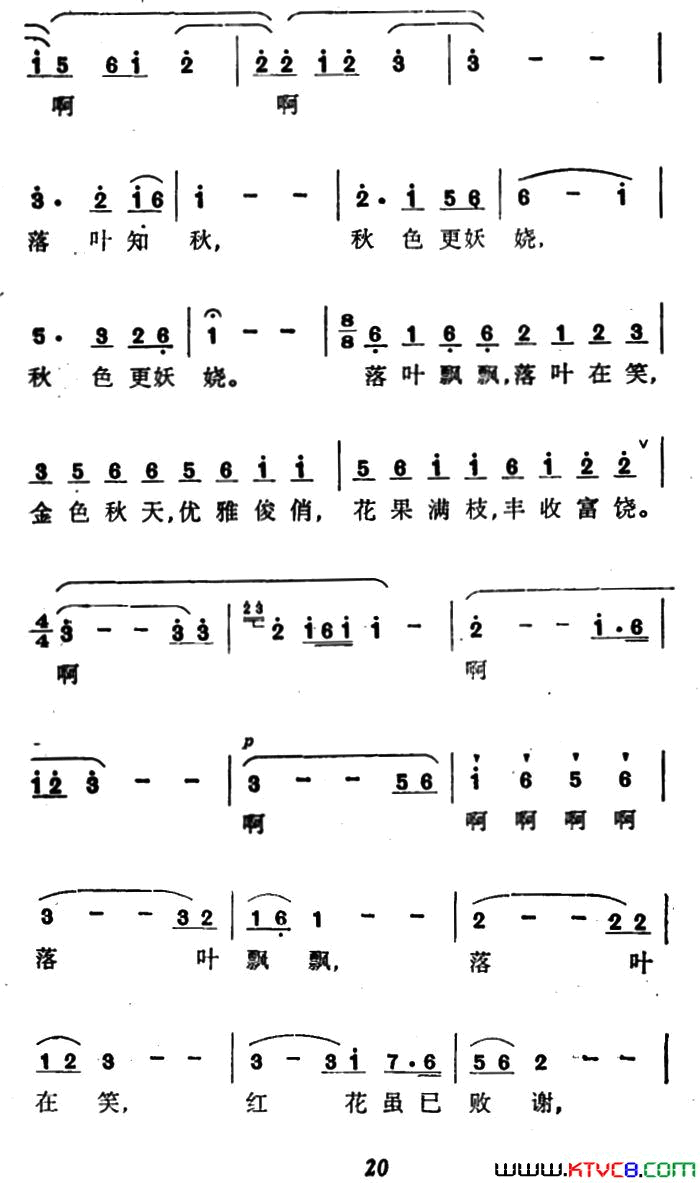 落叶在笑张藜词晓野曲落叶在笑张藜词_晓野曲简谱