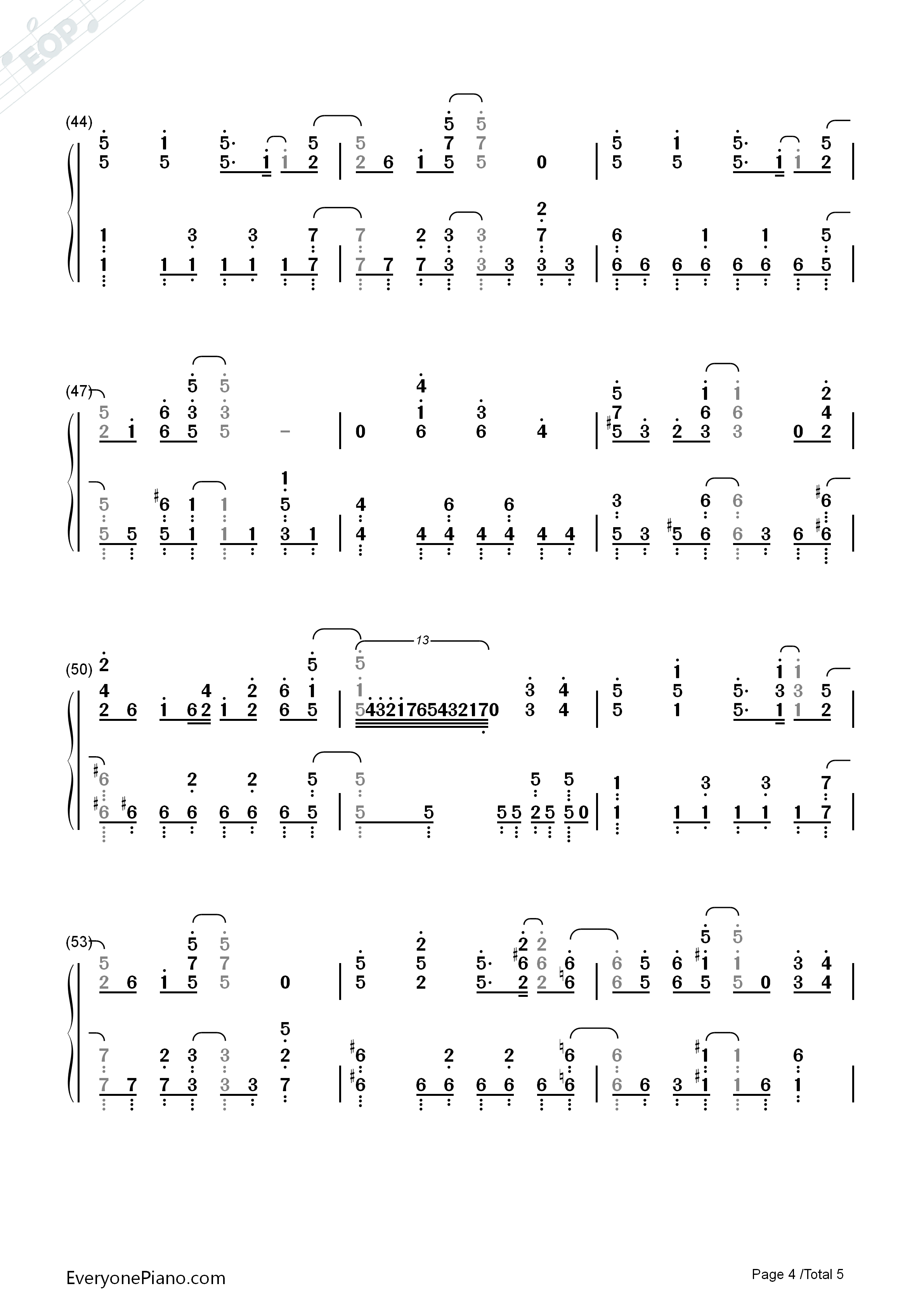 Step_by_Step_Up钢琴简谱_Fourfolium演唱