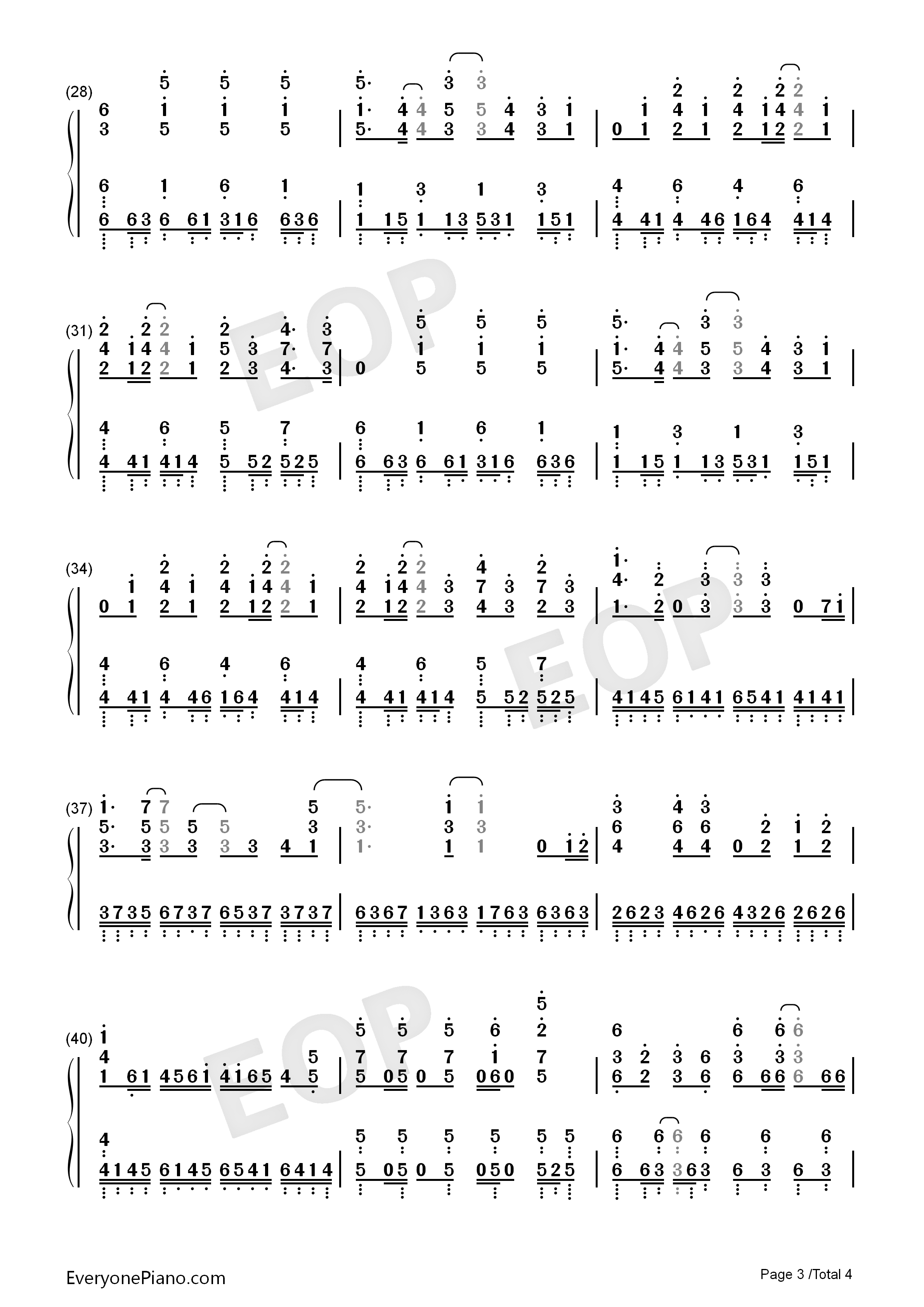 KODO钢琴简谱_nonoc演唱