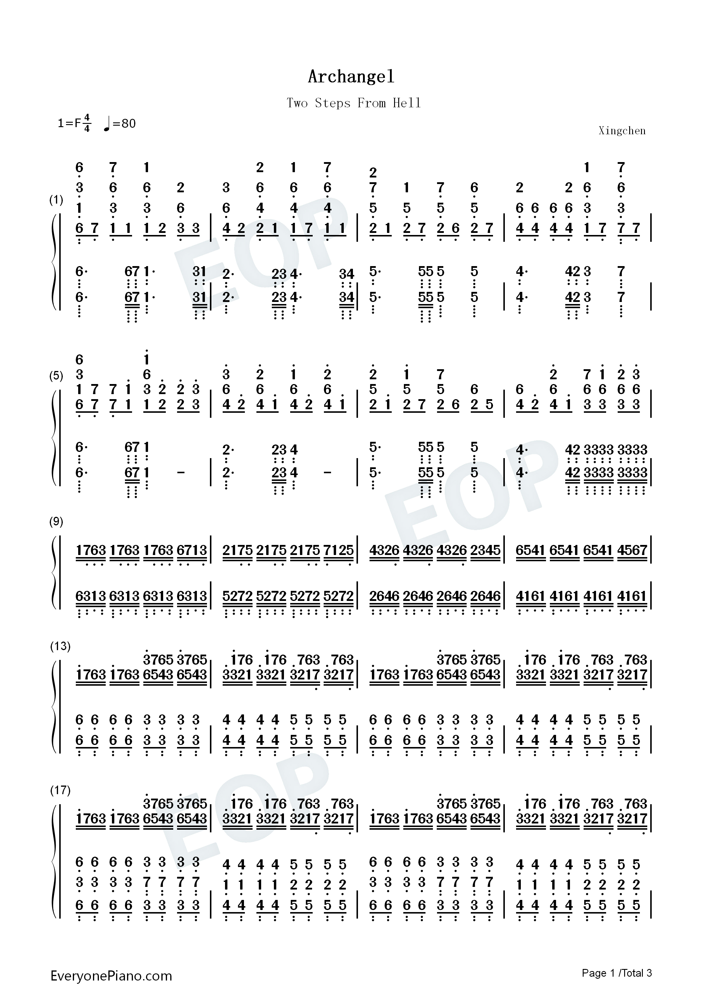 Archangel钢琴简谱_two_steps_from_hell演唱