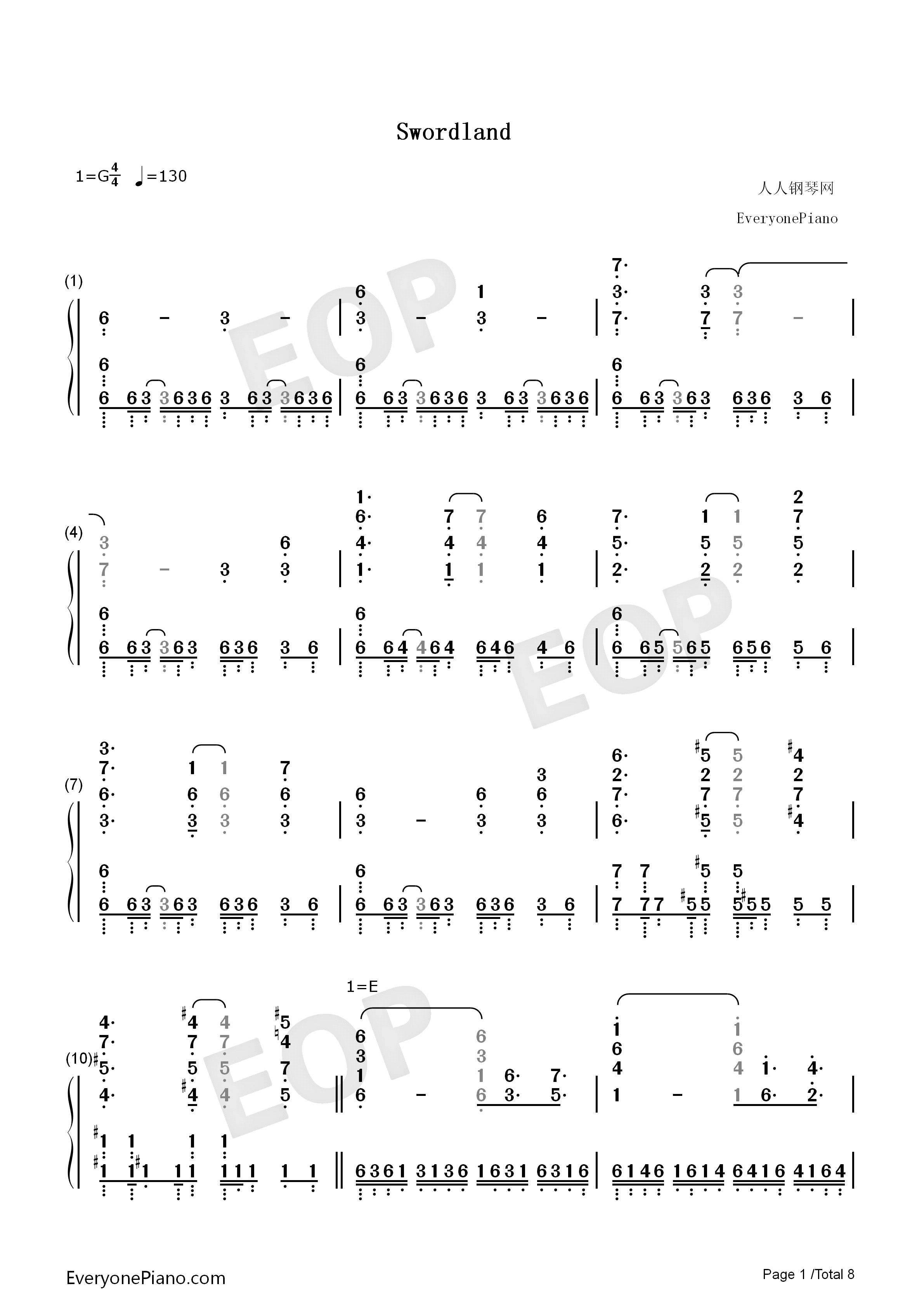 Swordland钢琴简谱_梶浦由记演唱