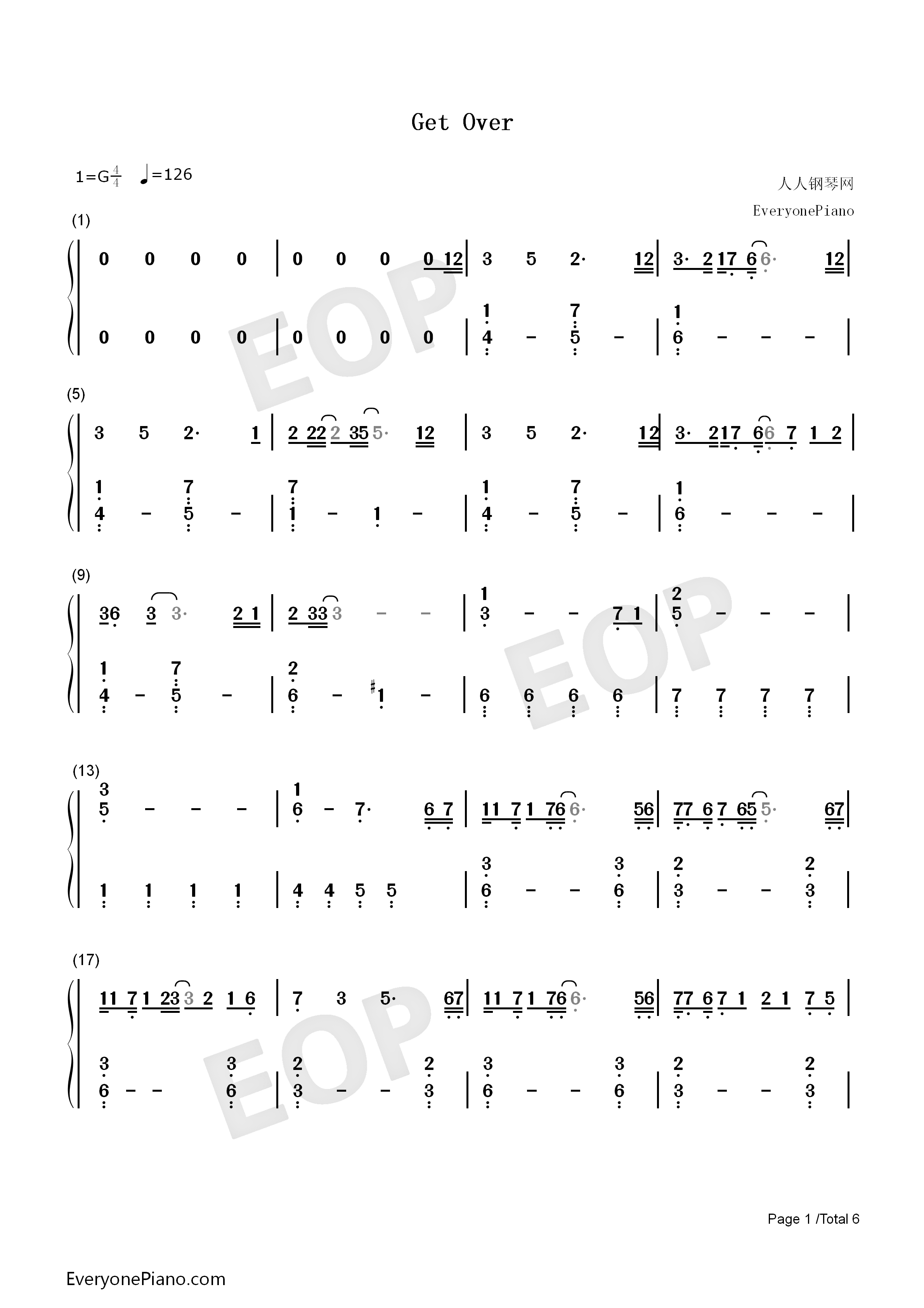 Get_Over钢琴简谱_Dream演唱