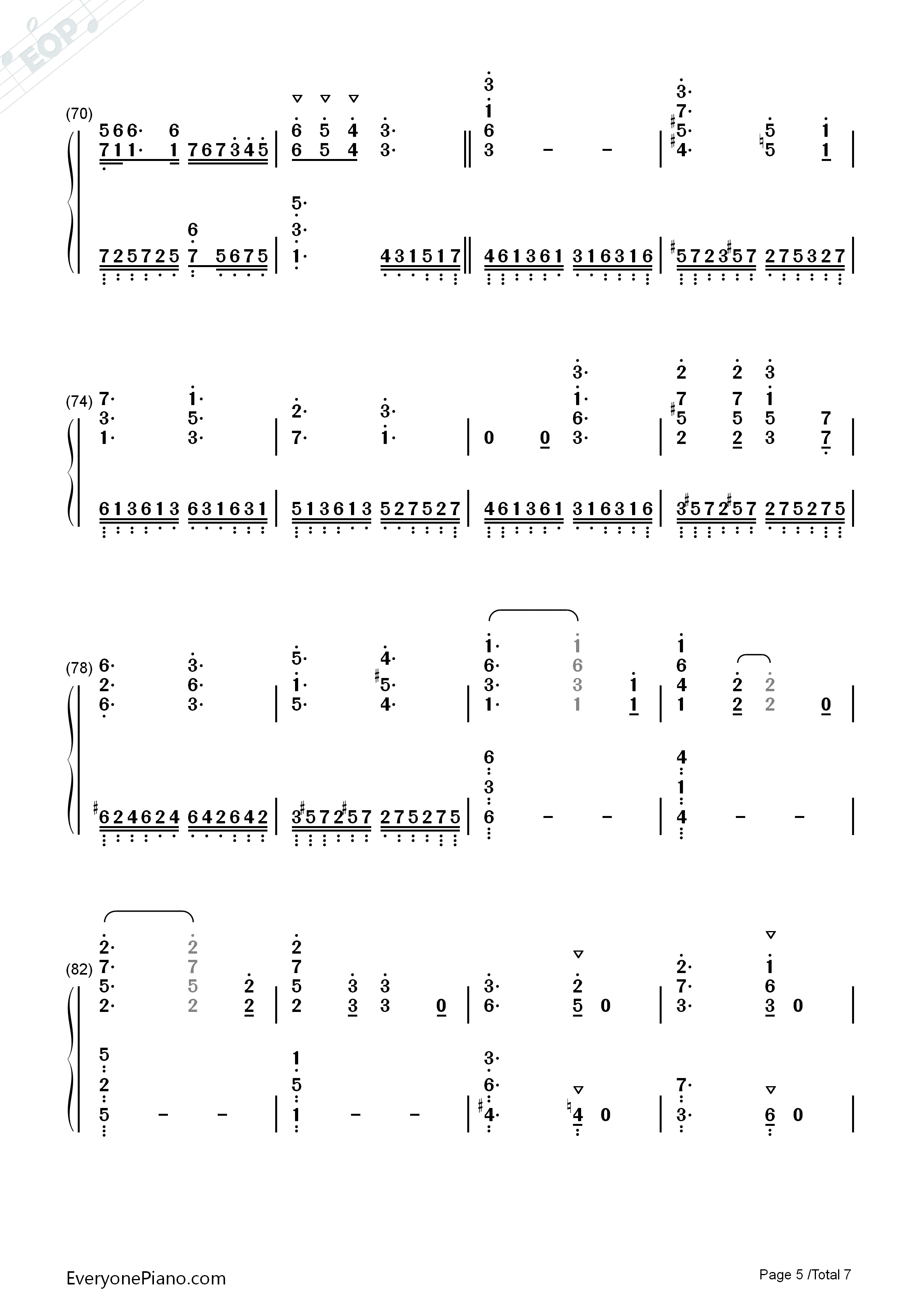 Here钢琴简谱_JUNNA演唱