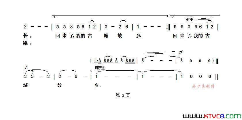 重回古城歌剧_野火春风斗古城_选曲简谱_群星演唱_王晓玲/张卓娅、王祖皆词曲