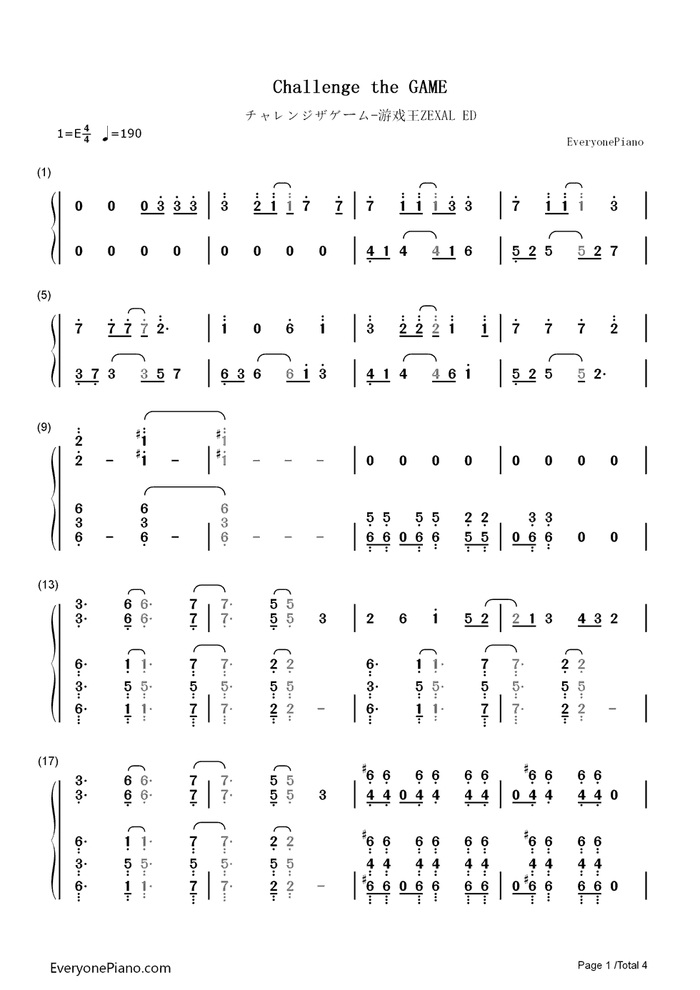 Challenge_the_GAME钢琴简谱_REDMAN演唱