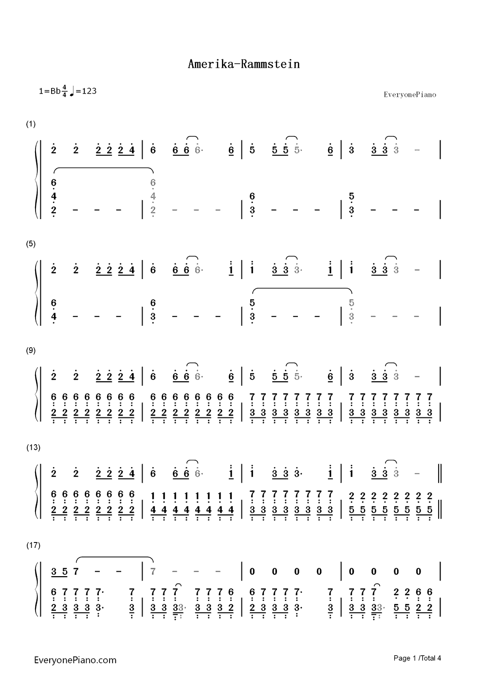 Amerika钢琴简谱_Rammstein演唱