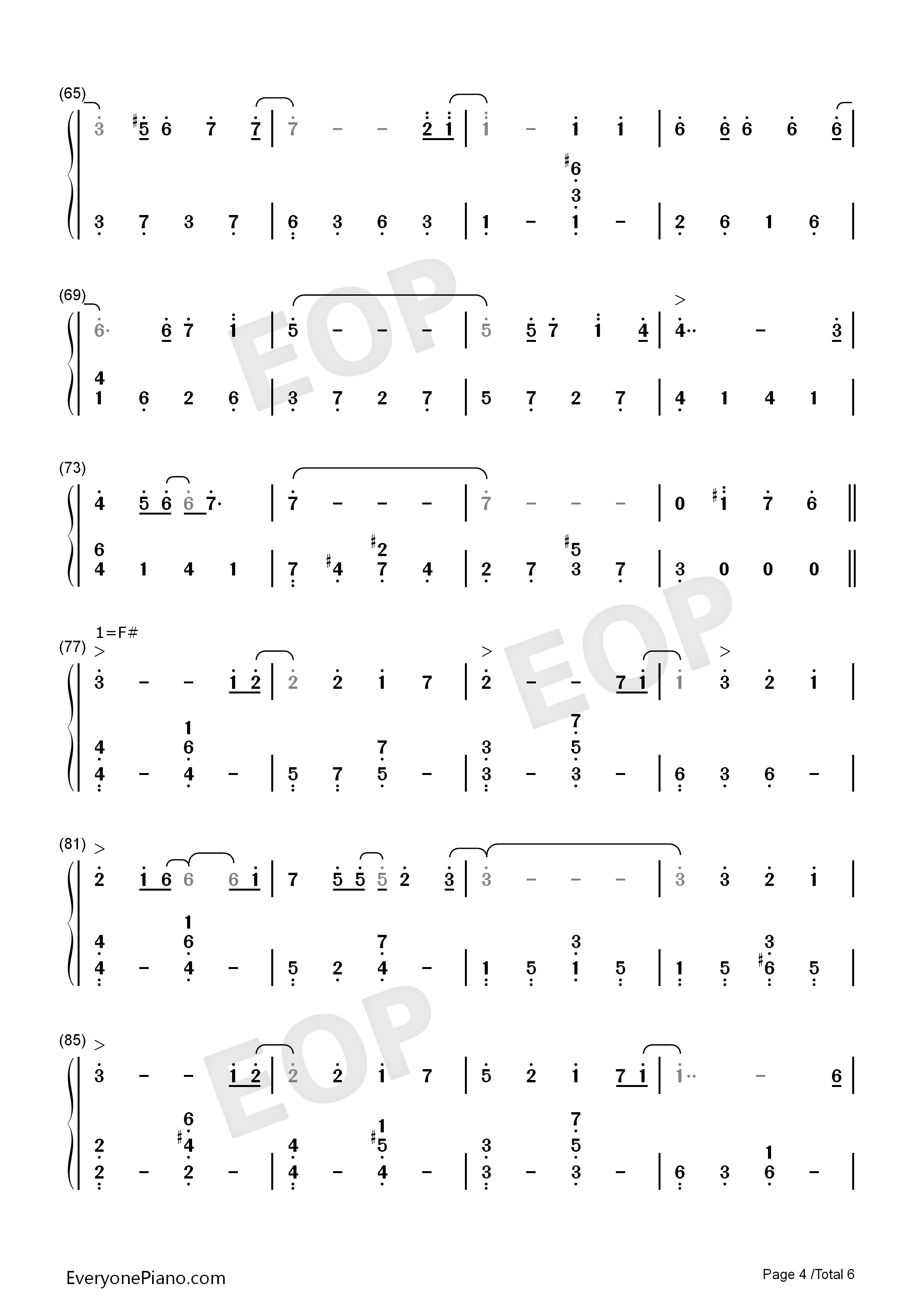 爱的回归线_钢琴简谱_陈韵若__陈每文演唱