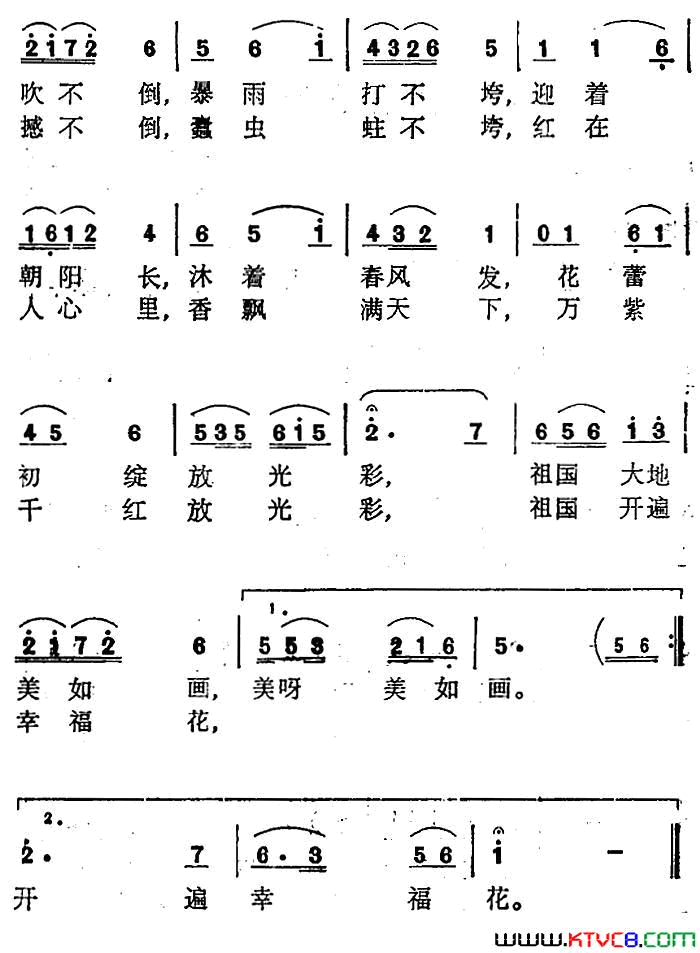 四个现代化是朵幸福花简谱