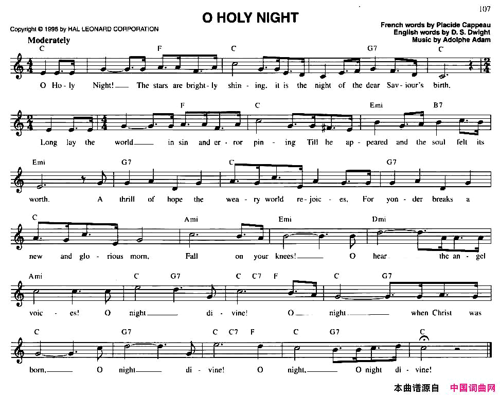 OHOLYNIGHT简谱