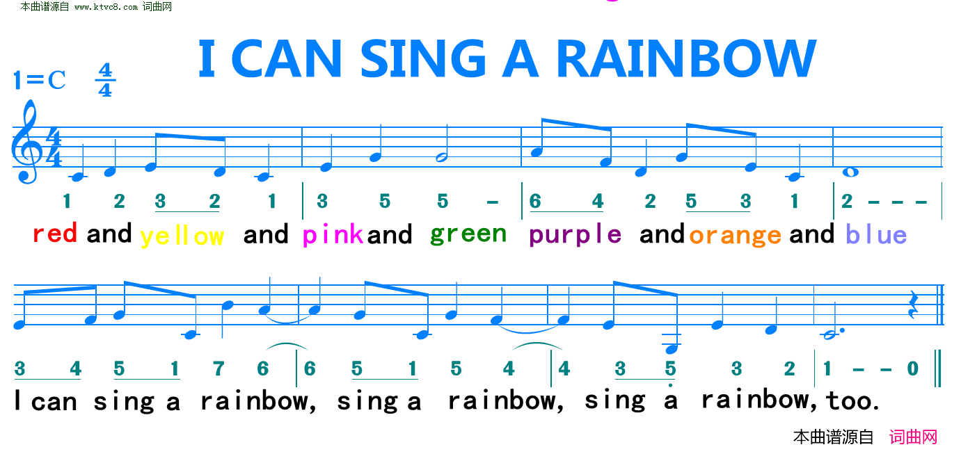 I_can_sing_a_rainbow简谱