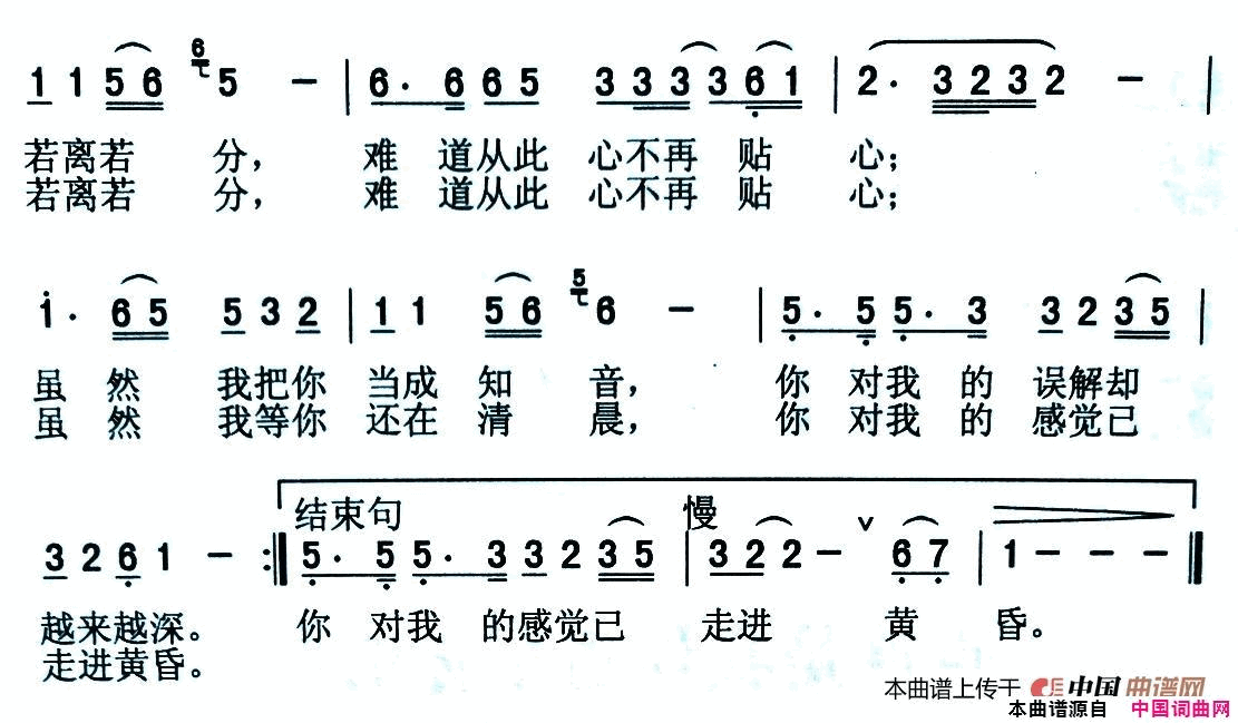 也许是我伤透了你的心简谱