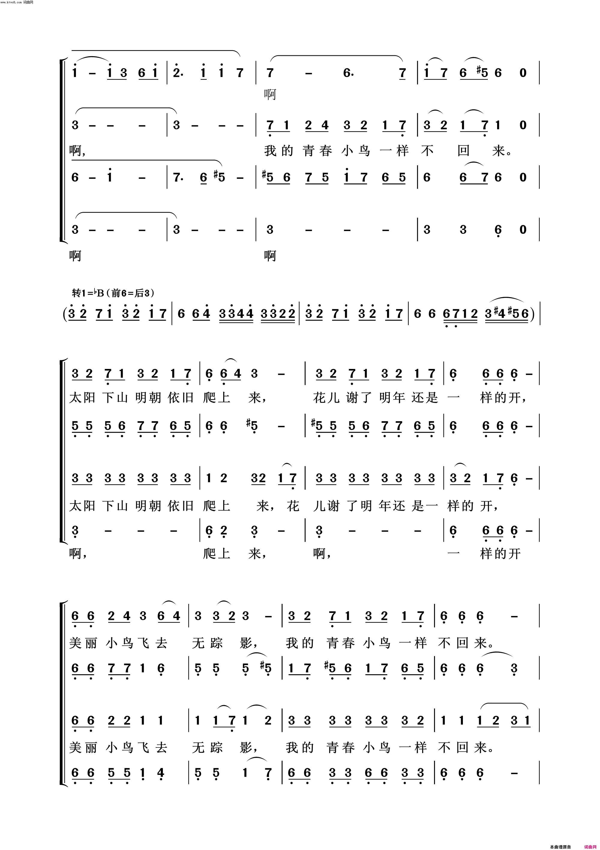 青春舞曲常青放歌简谱