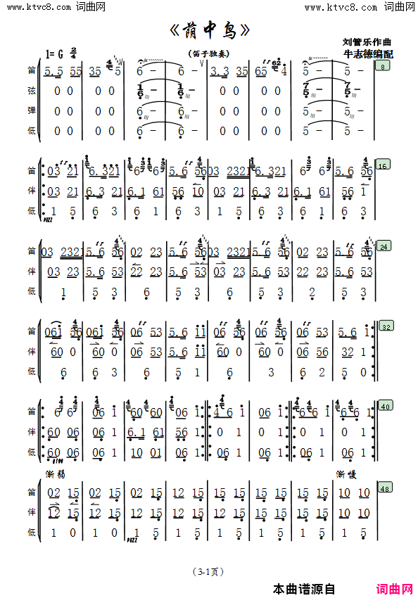 荫中鸟简谱