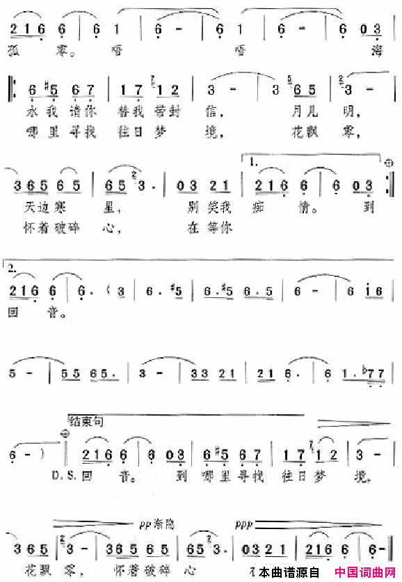 邓丽君演唱歌曲集201_250简谱