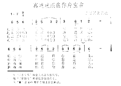 真魂魂跟在你身左右简谱