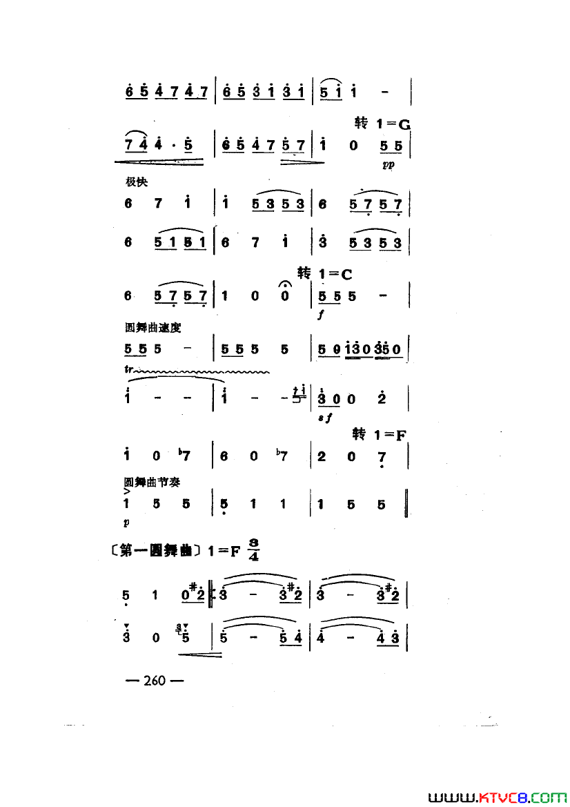 世界著名圆舞曲六首主旋律简谱