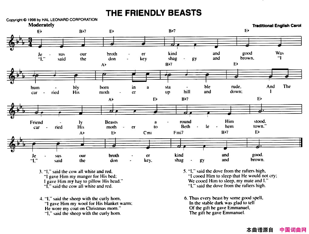 THEFRIENDLYBEASTS简谱