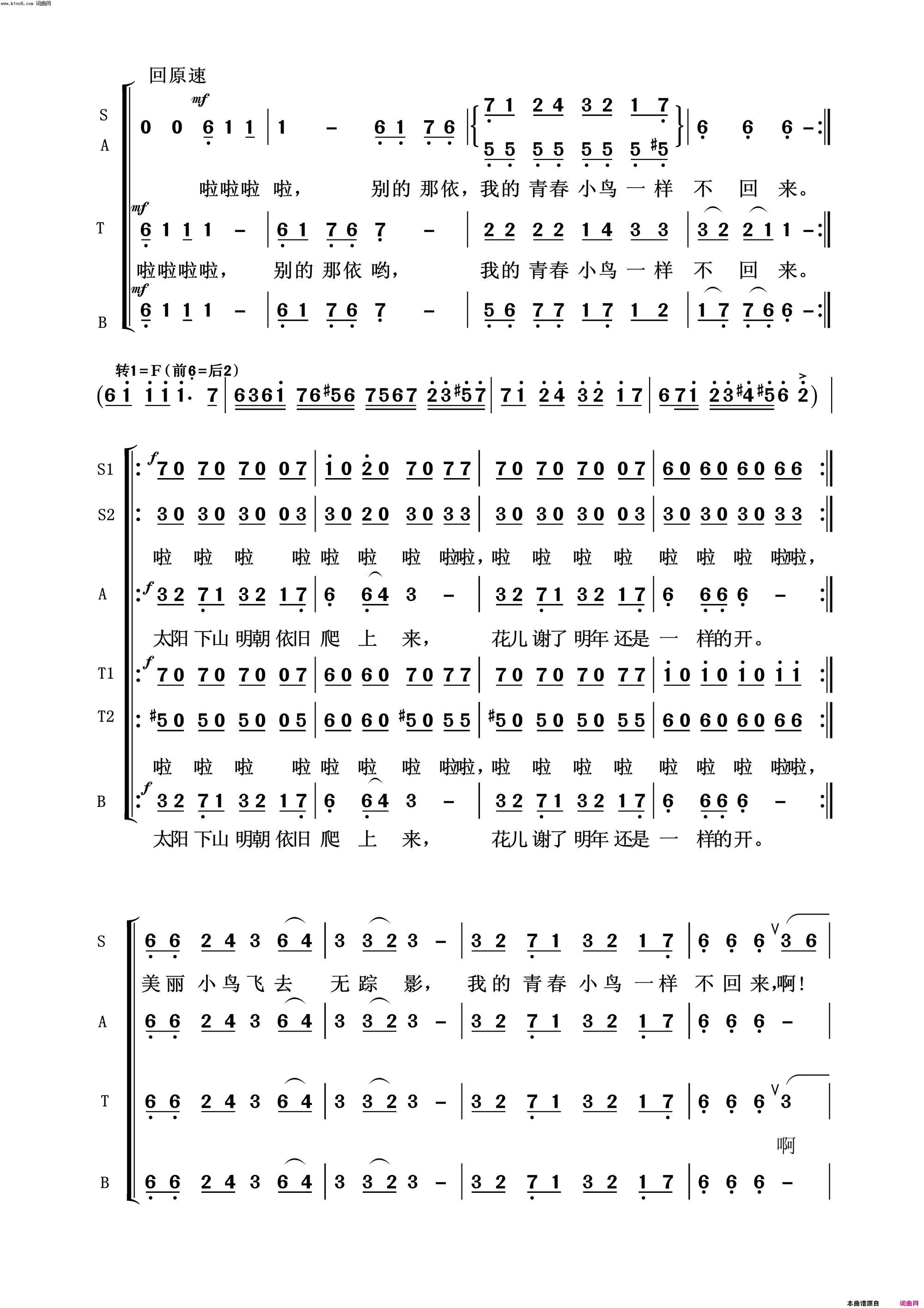 青春舞曲常青放歌简谱