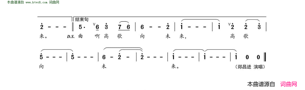 高歌向未来简谱_郑昌进演唱_王和泉/雷远生词曲