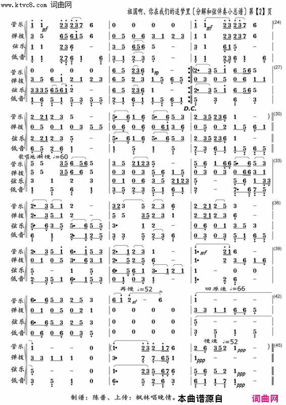 祖国啊，你在我们的追梦里总纲〖132〗简谱_陈普演唱_臧辉先、陈普/陈普词曲